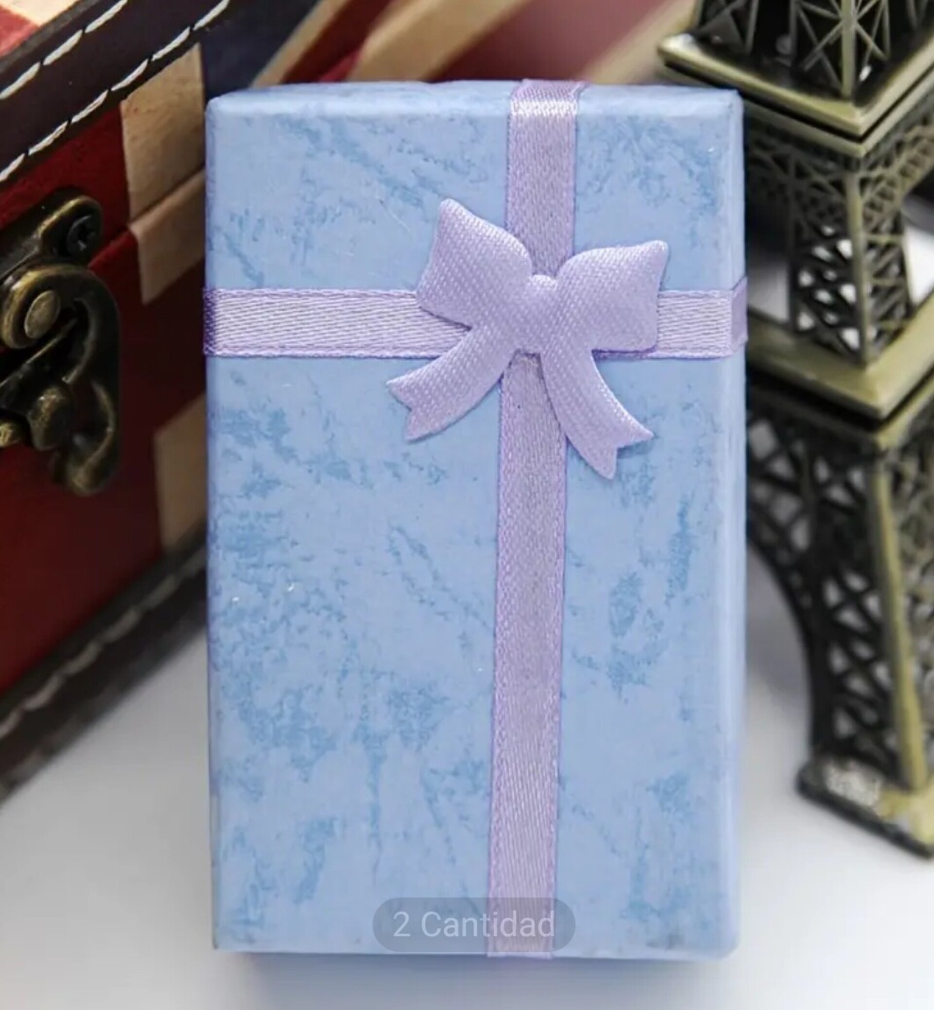 Caja Para Regalos Lazo 80x50x27 Azul - 2