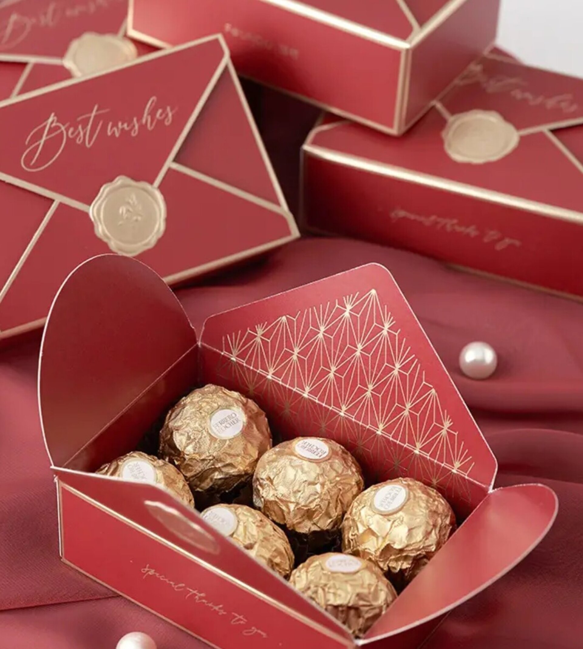 Caja Para Regalos Lazo 105x70x35 Roja - 3