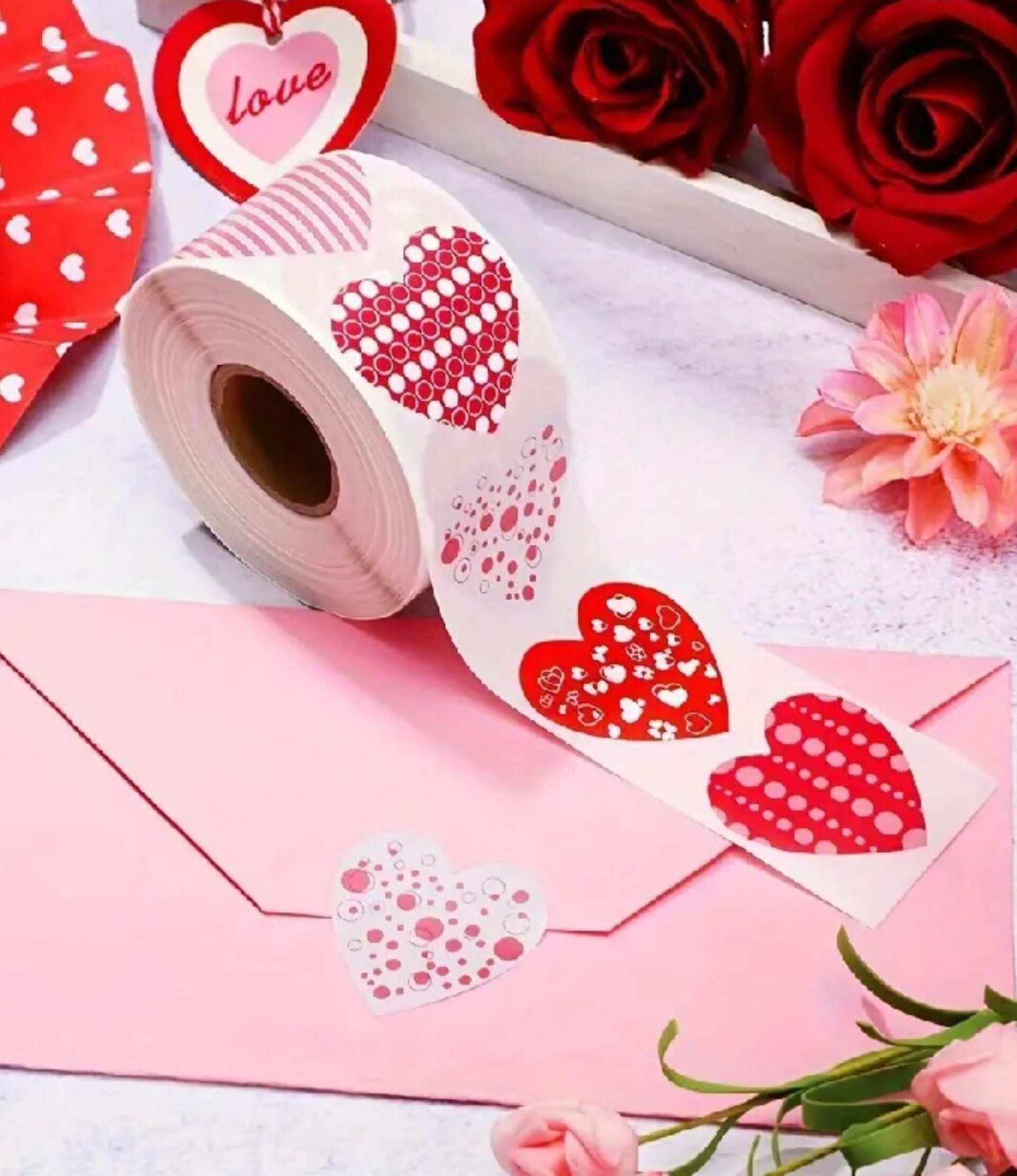 Pegatinas Premium 10 Unidades Corazón Rosa - 3