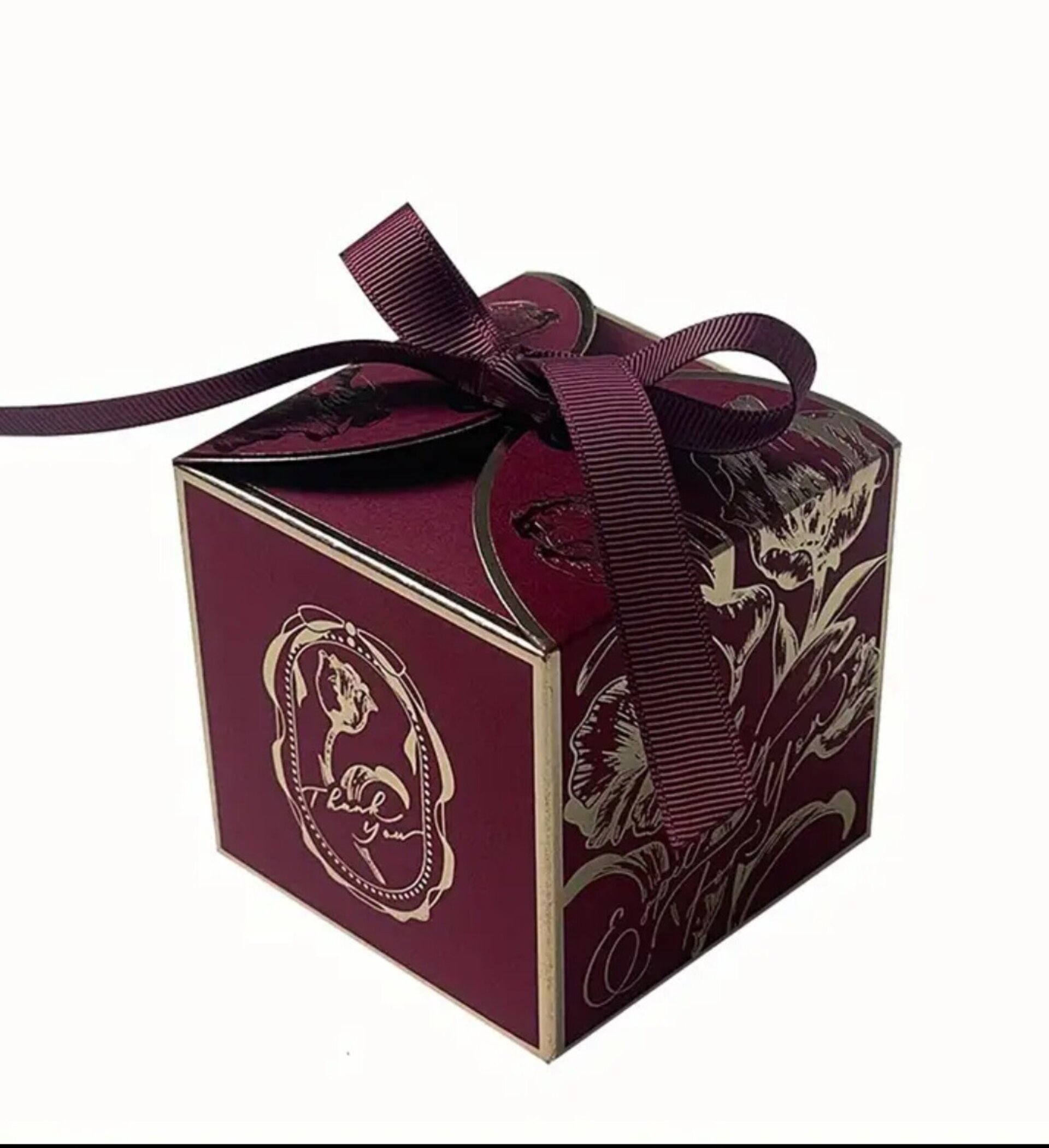 Caja Para Regalos 7x7x7 Borgoña - 4