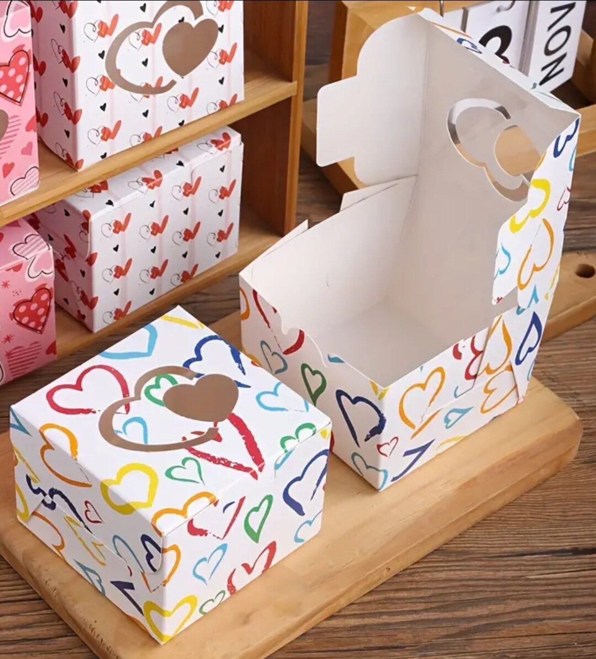 Caja Para Regalos Corazón 10x10x10 Blanca - 6