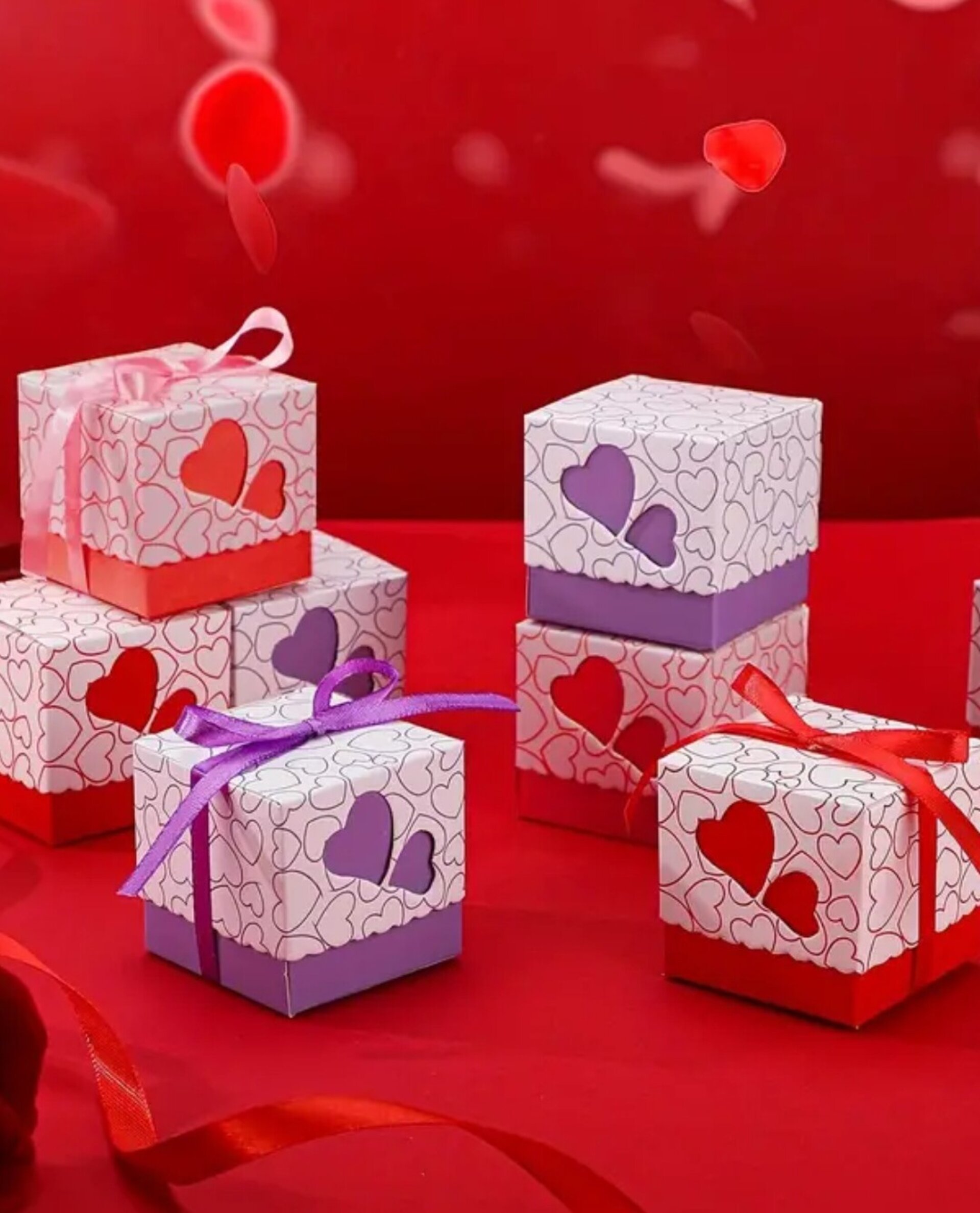 Caja Para Regalos Corazon 52x52x50 Purpura - 3