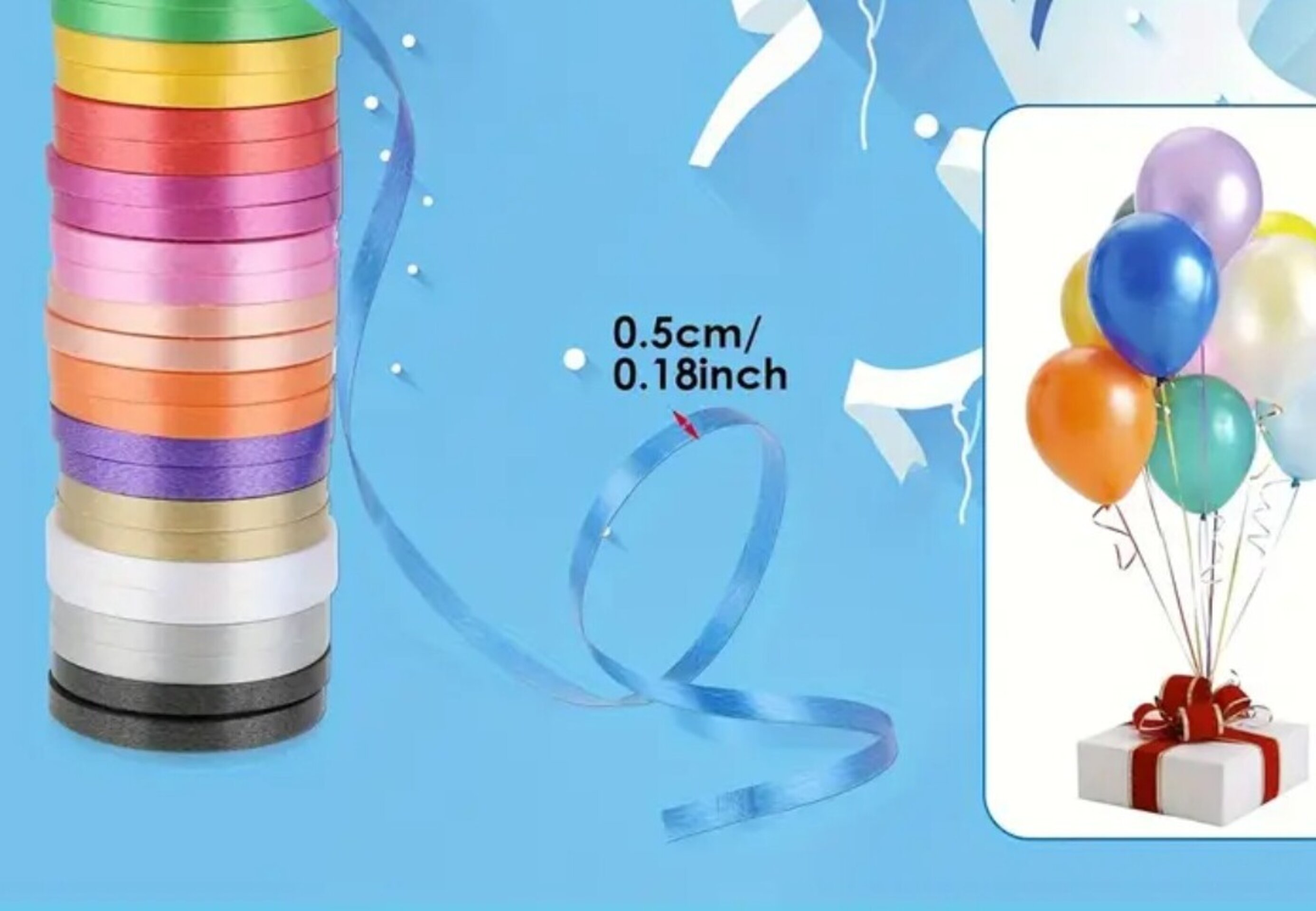 Rollo Cinta Rizada Colores 3 M - 2