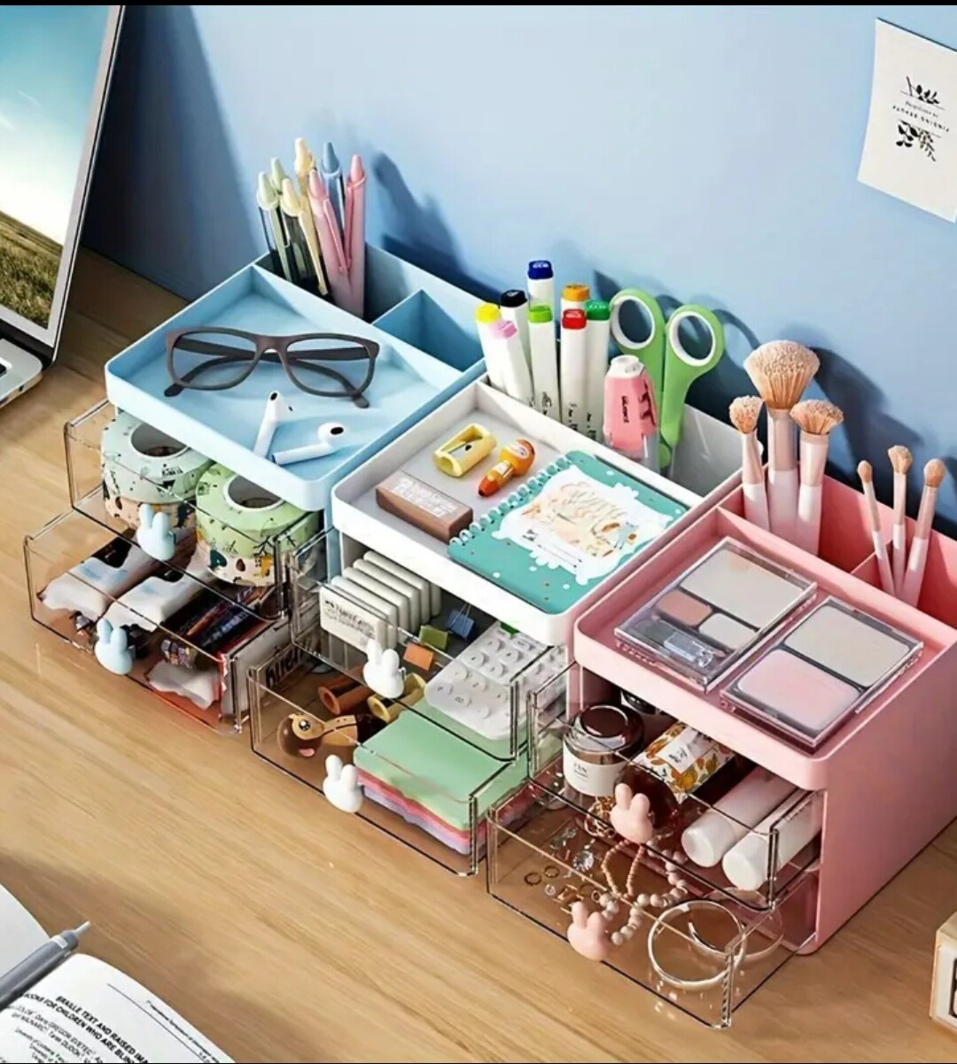 Organizador Con Cajones  Rosa - 5