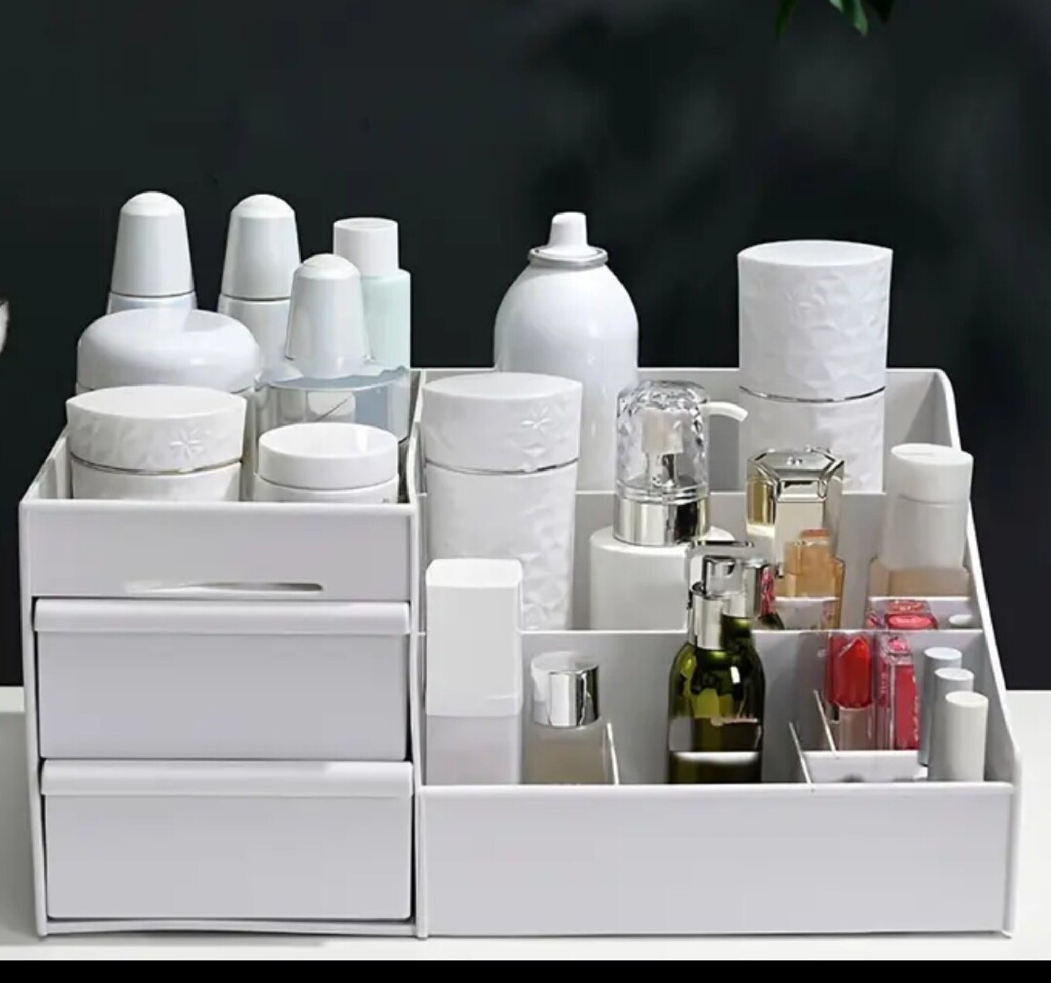 Organizador Doble Con Cajones  Blanco - 2