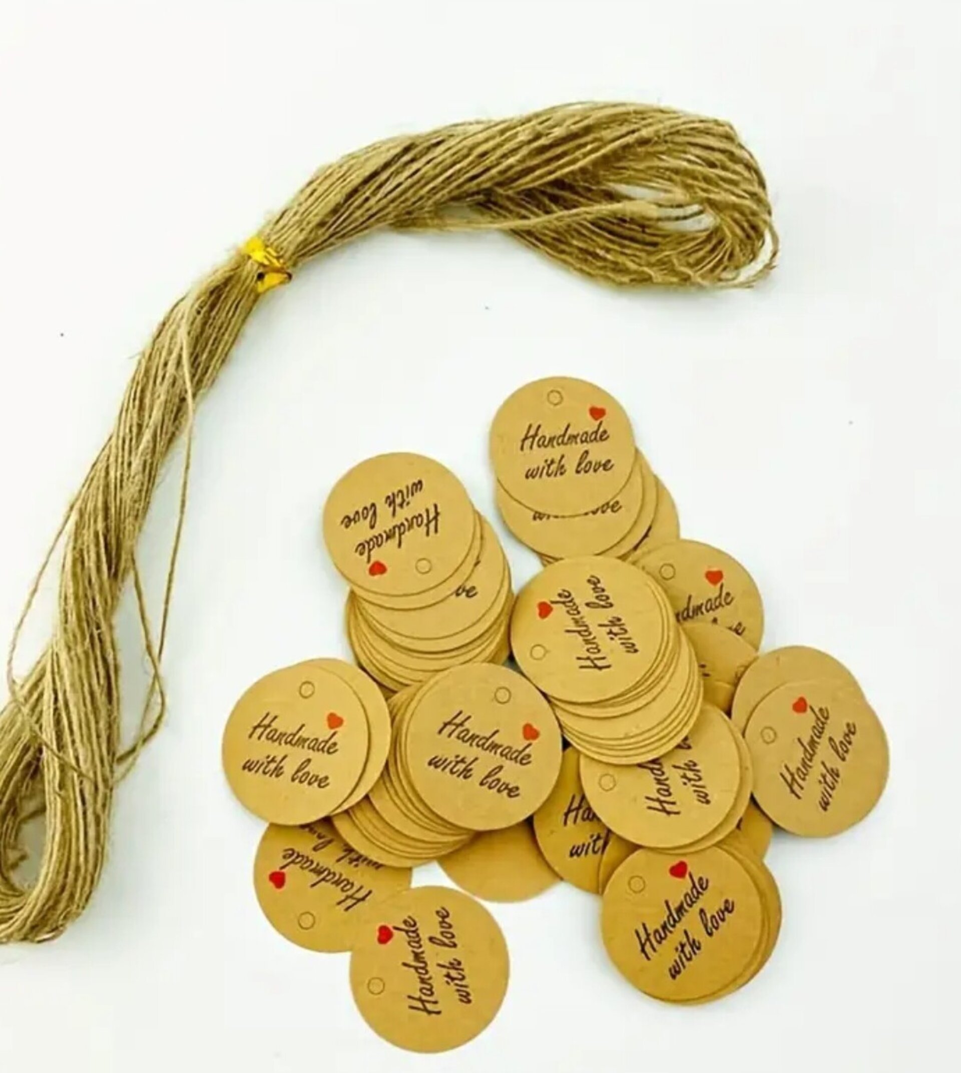 Etiqueta Marron Más Cuerda Handmade - 5