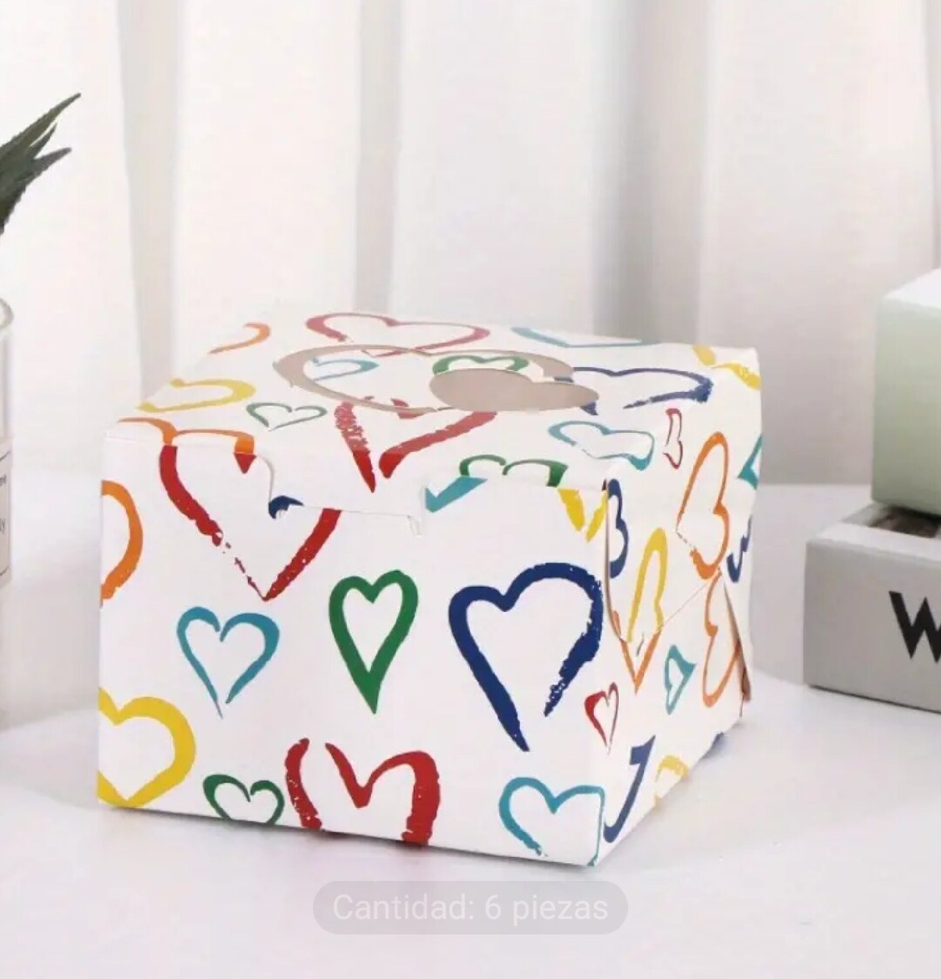 Caja Para Regalos Corazón 10x10x10 Blanca - 2