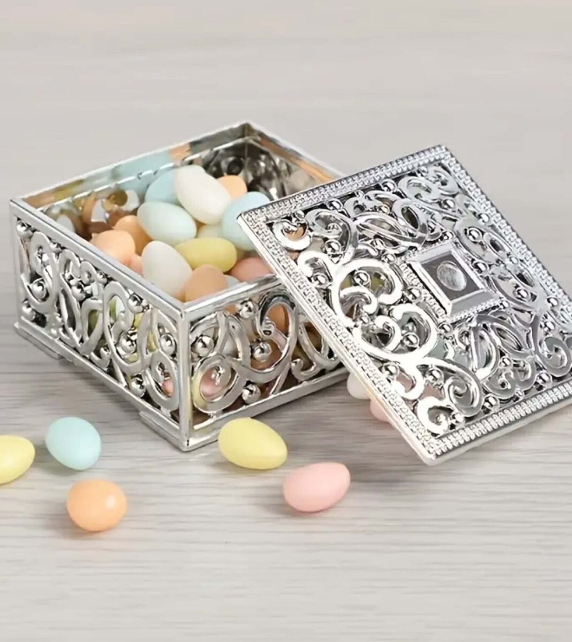 Caja Para Regalos Joyero 60x60x32 Plata - 2