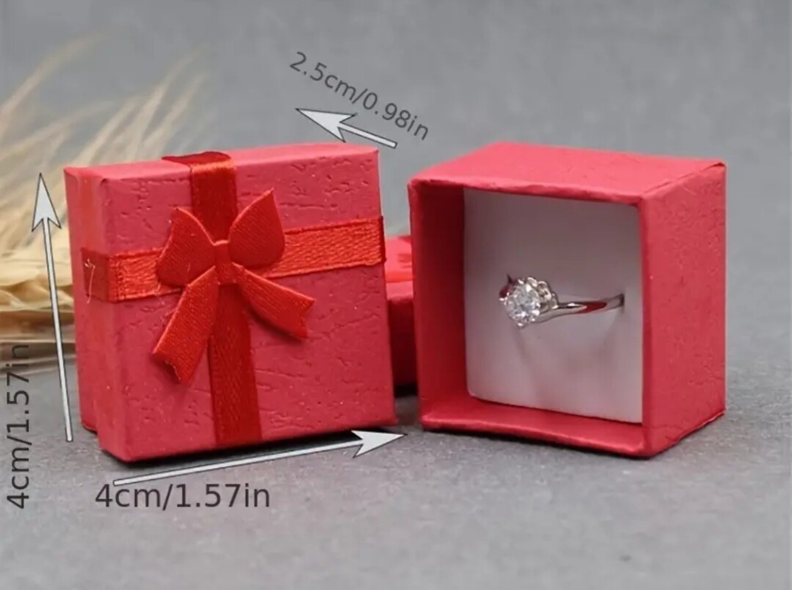 Caja Para Regalos Roja Lazo - 7