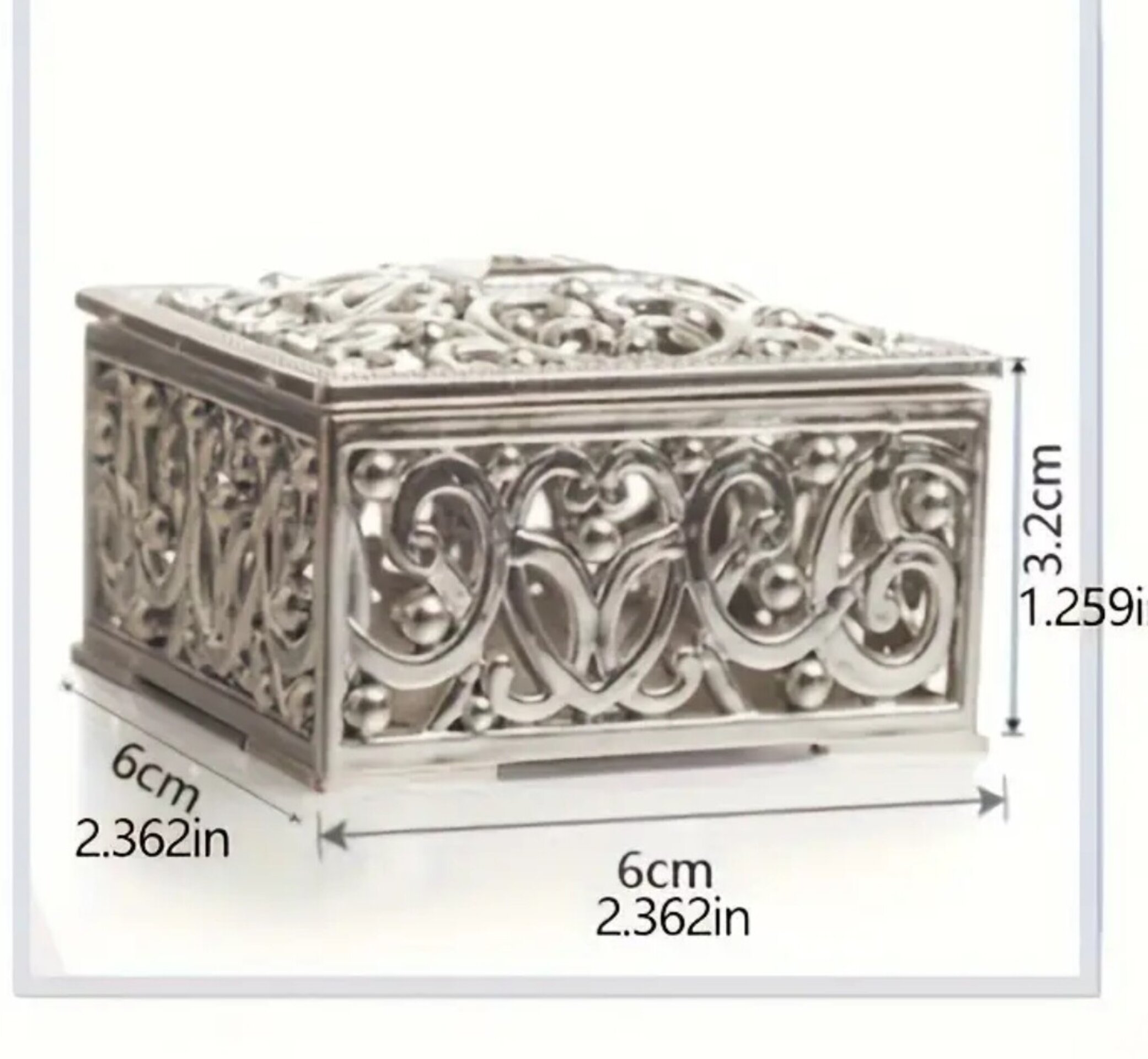 Caja Para Regalos Joyero 60x60x32 Plata - 1