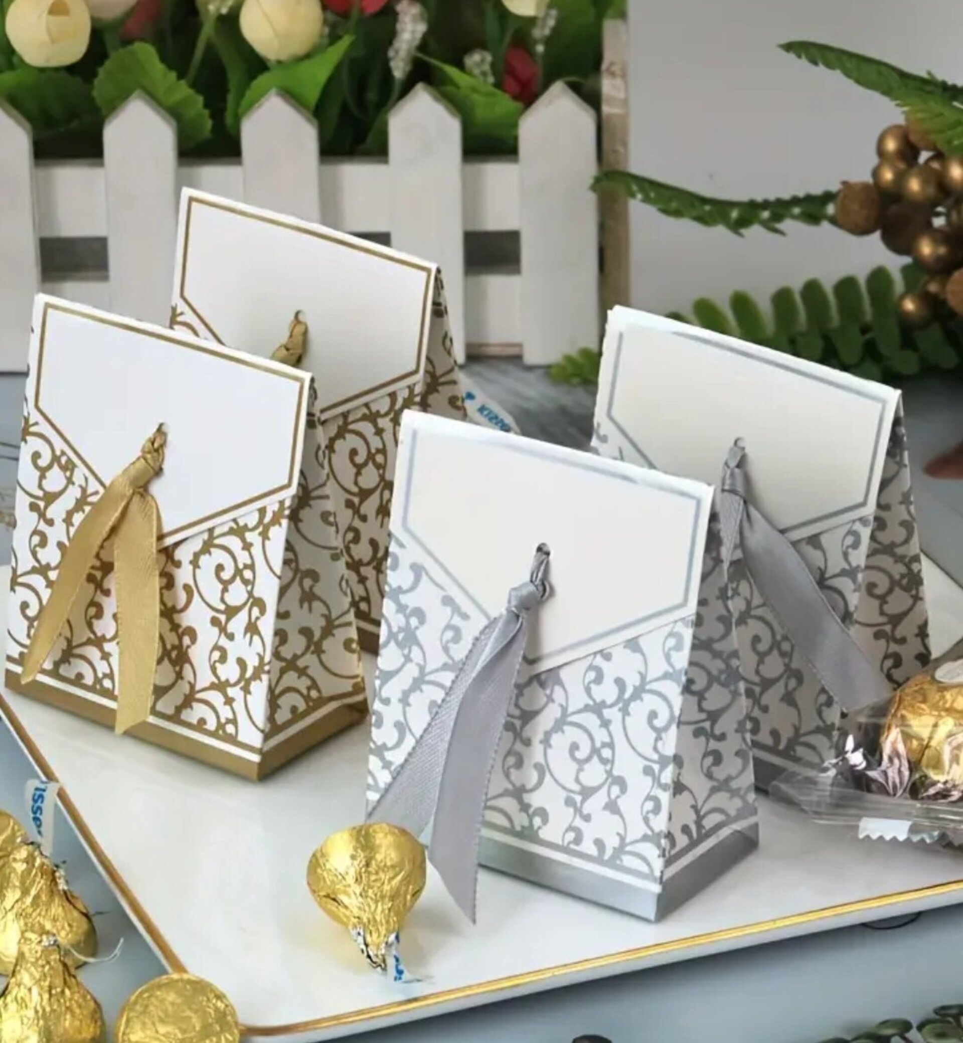 Bolsas Para Regalo Elegante Oro 8x7x4 - 4