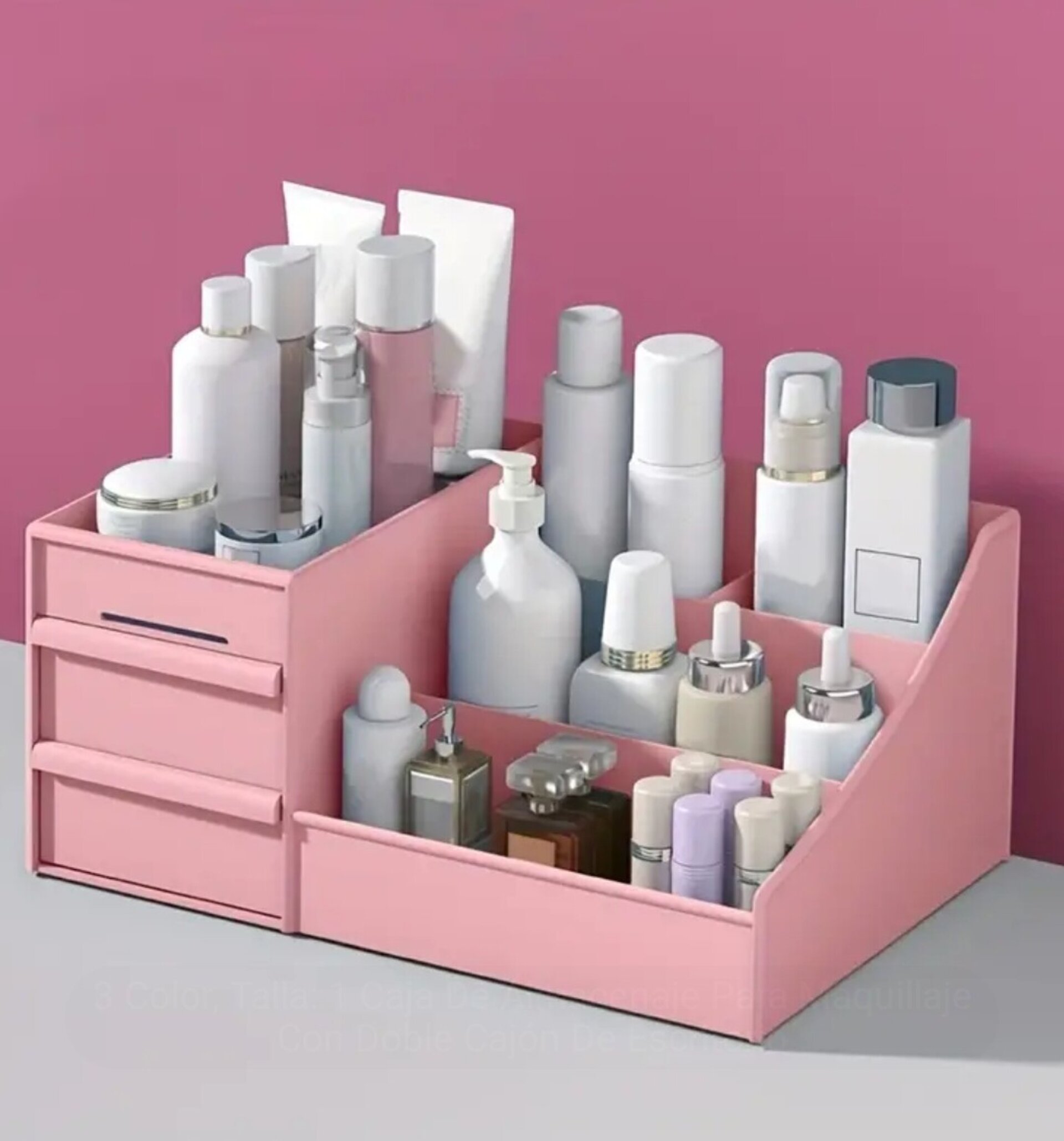 Organizador Doble Con Cajones  Rosa - 4