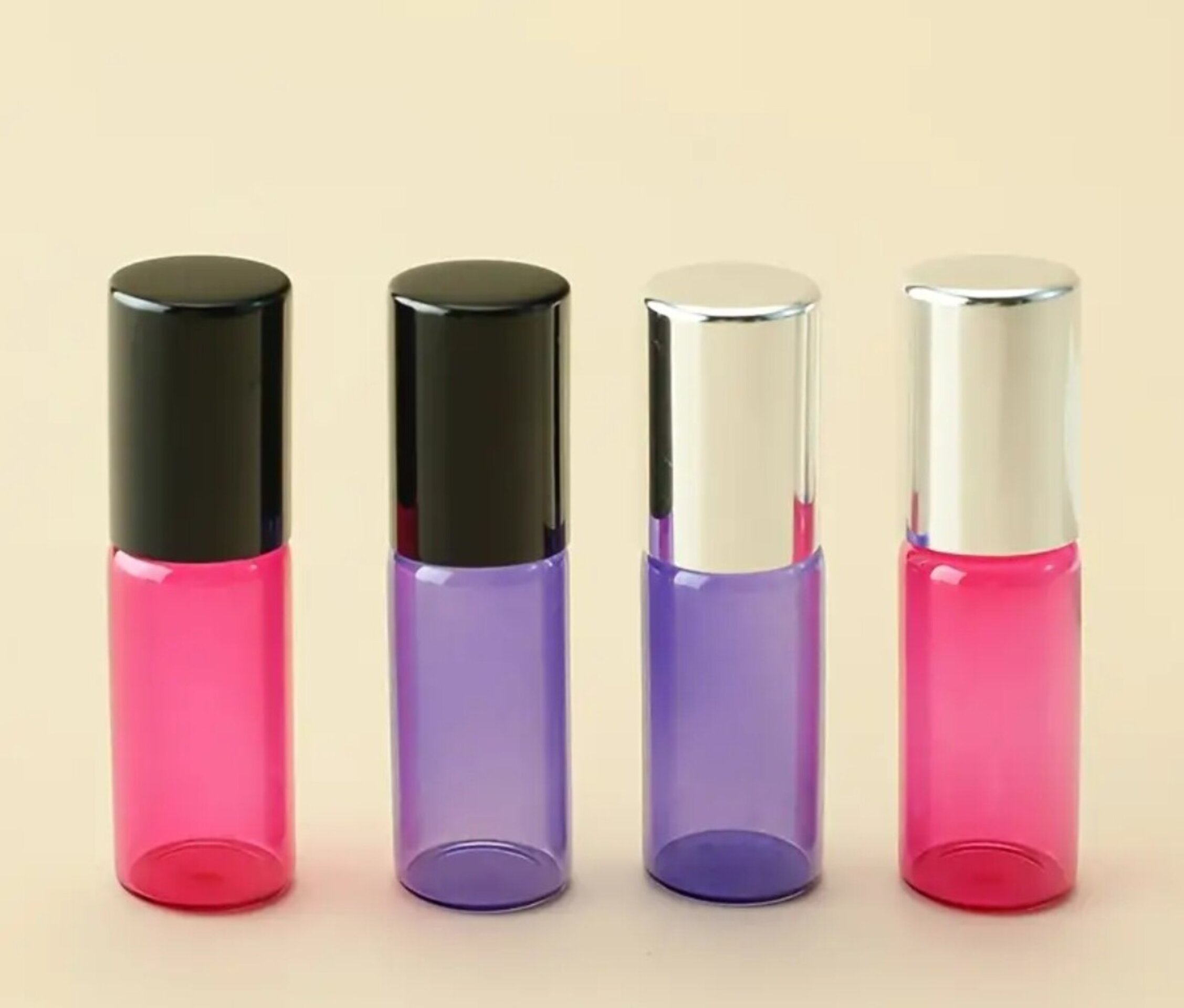 Envase Perfume 5mll Cristal Rosado con bola - 3