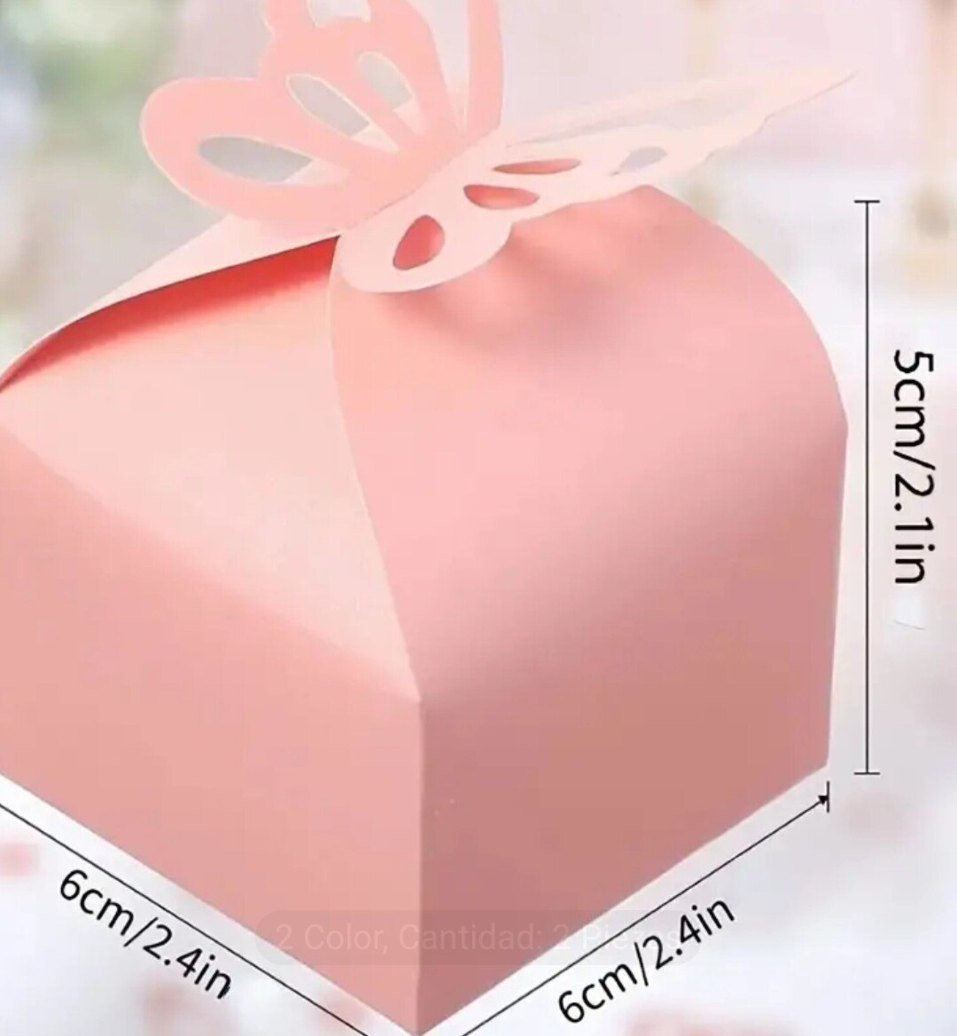 Caja Para Regalos Lazo 6x6x5 Rosa - 7