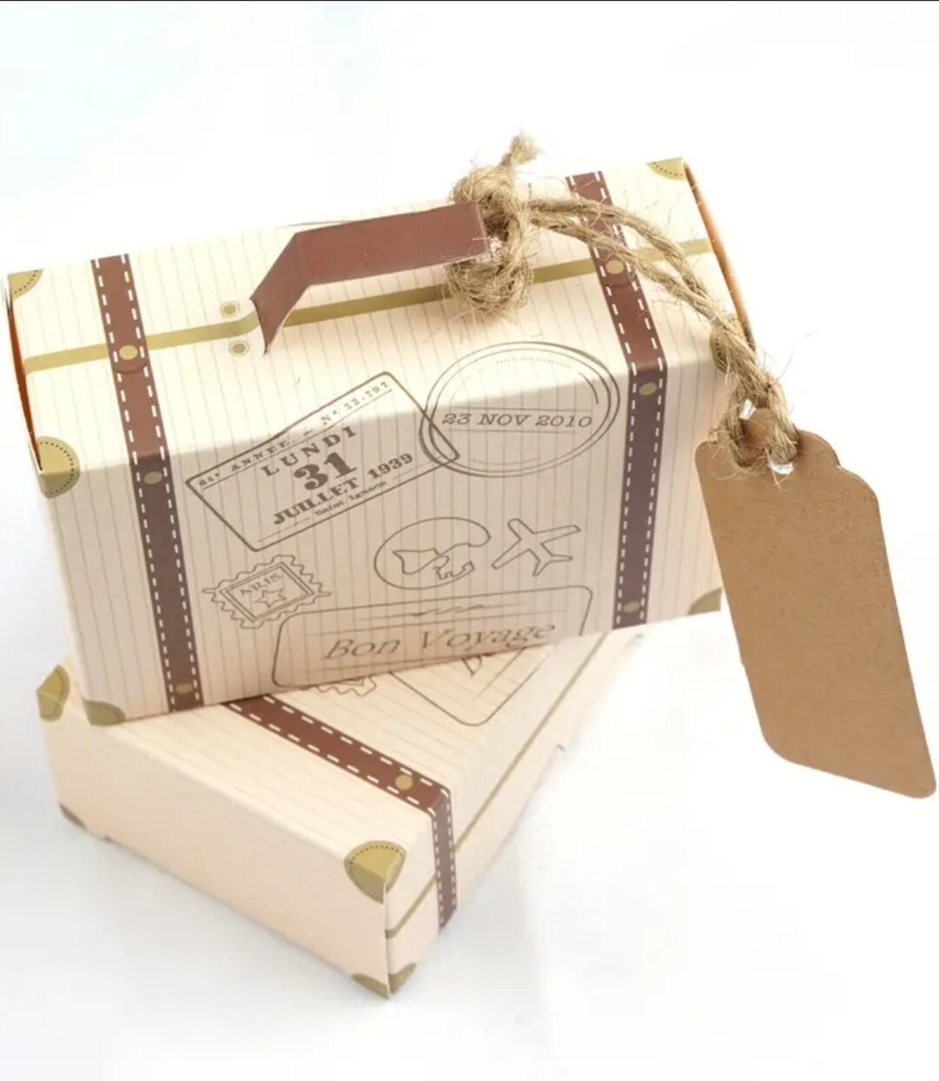 Caja Para Regalos Maleta 8x5x3 Tierra - 4