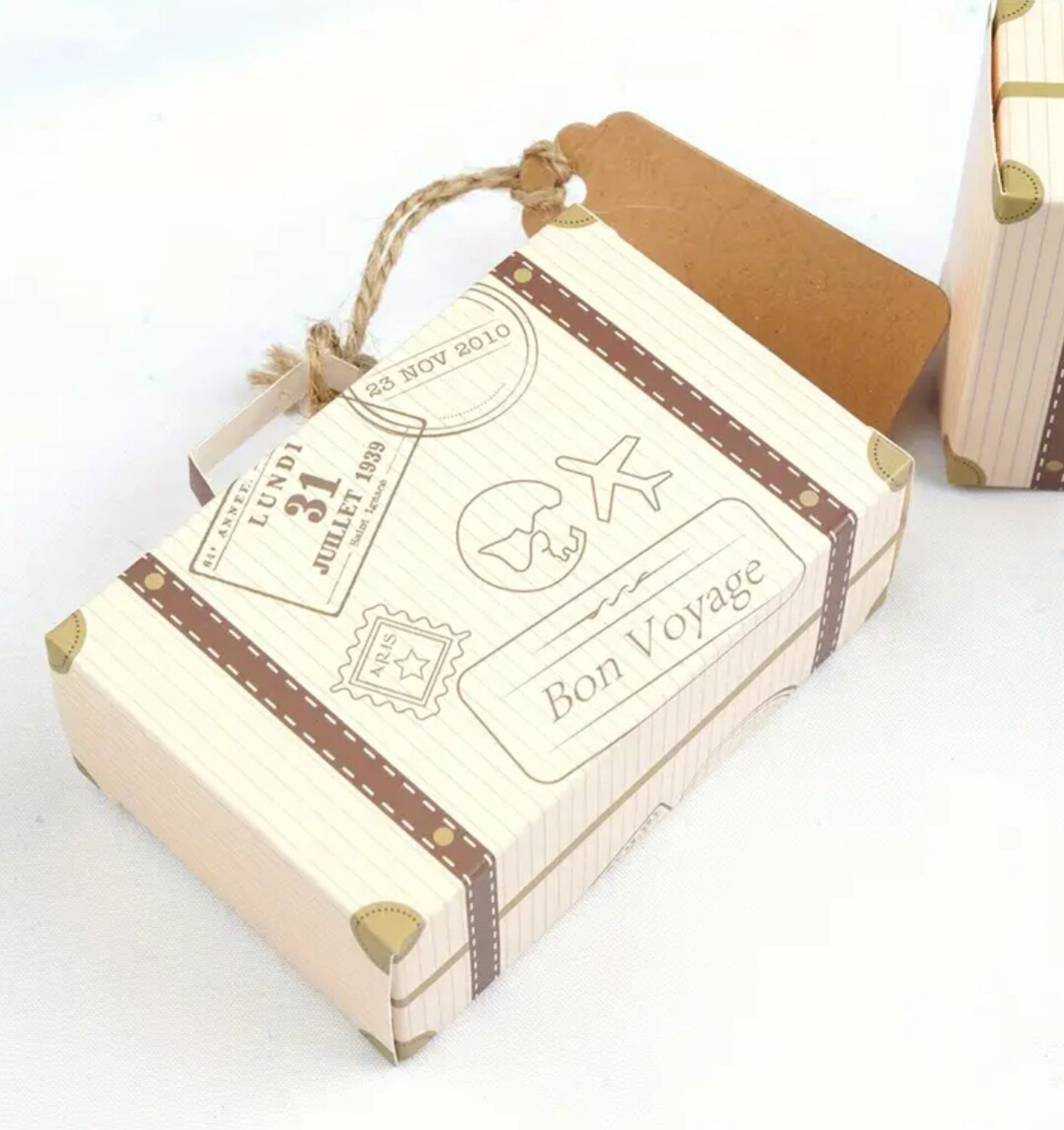 Caja Para Regalos Maleta 8x5x3 Tierra - 2