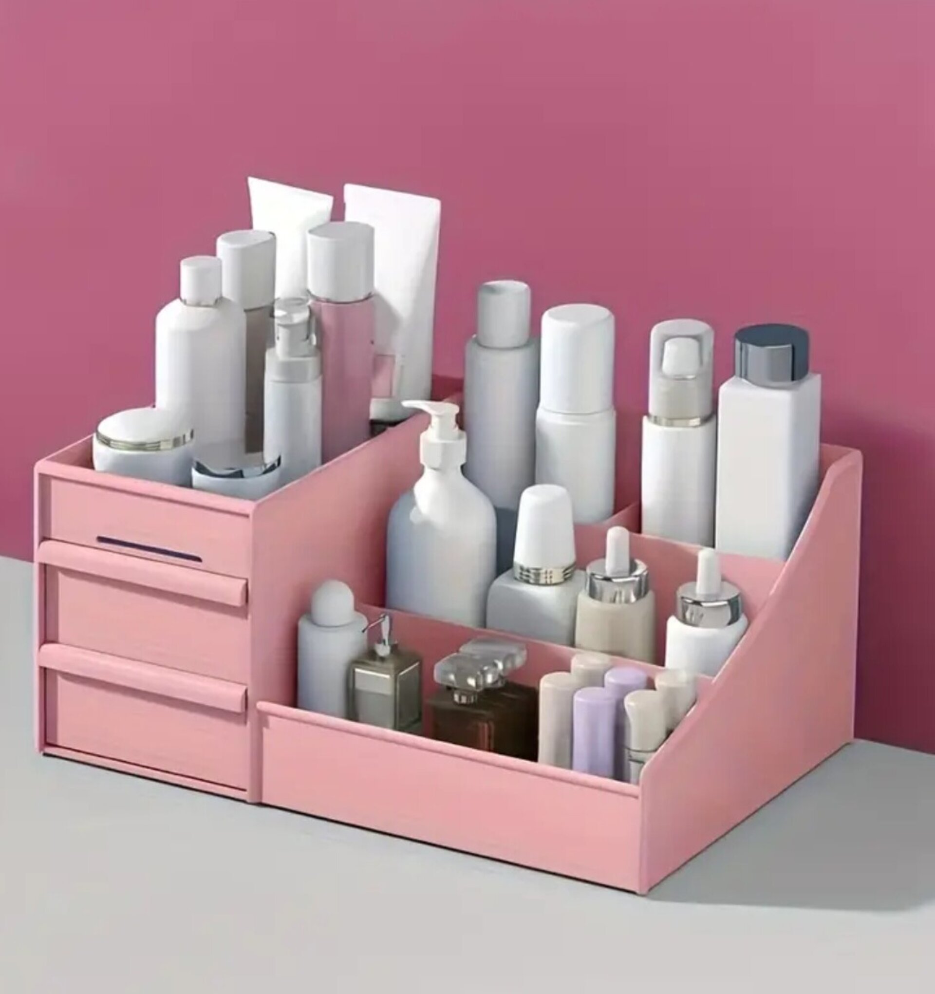 Organizador Doble Con Cajones  Rosa - 3