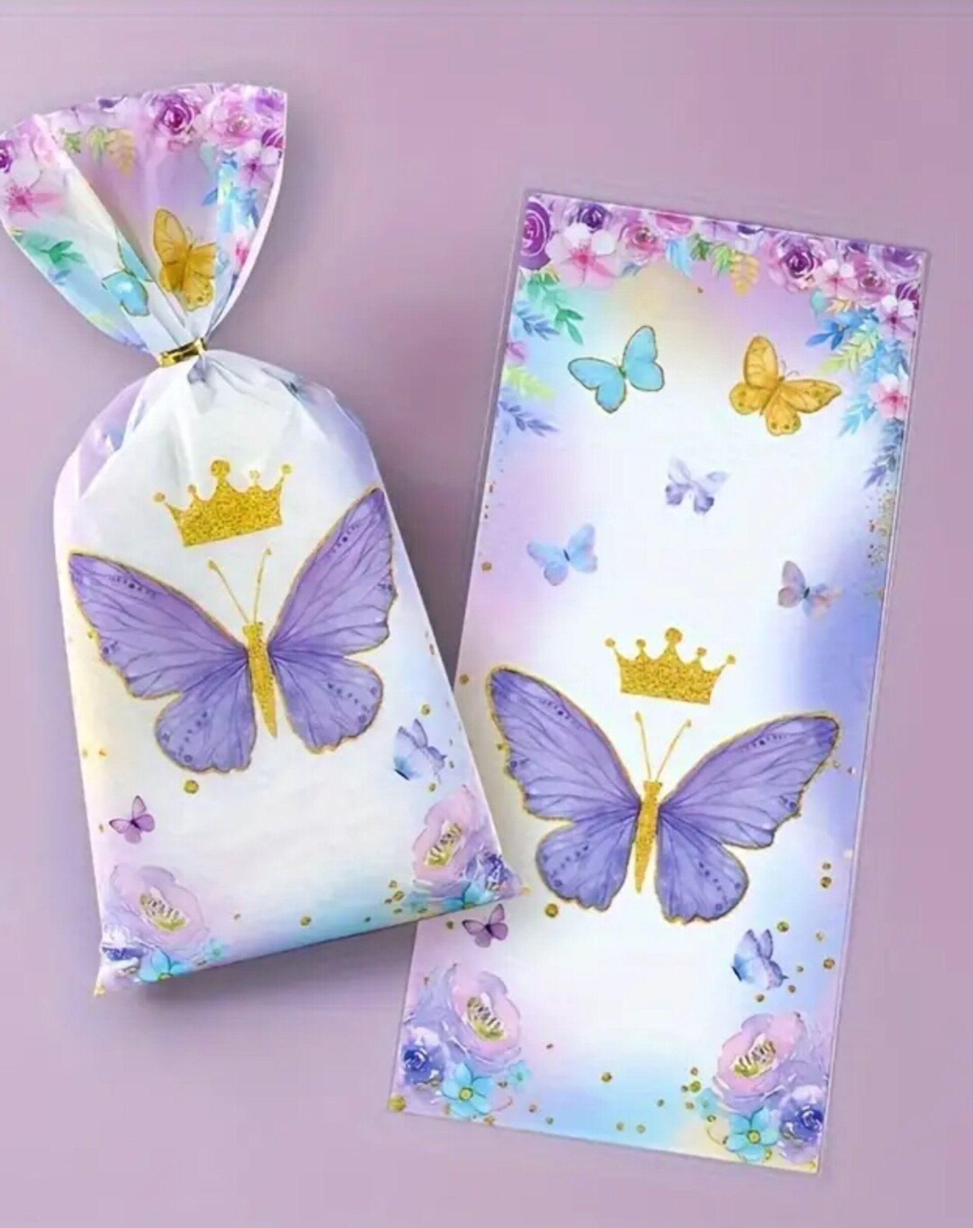 Bolsa Redonda Mariposa Azul 125x27 - 4