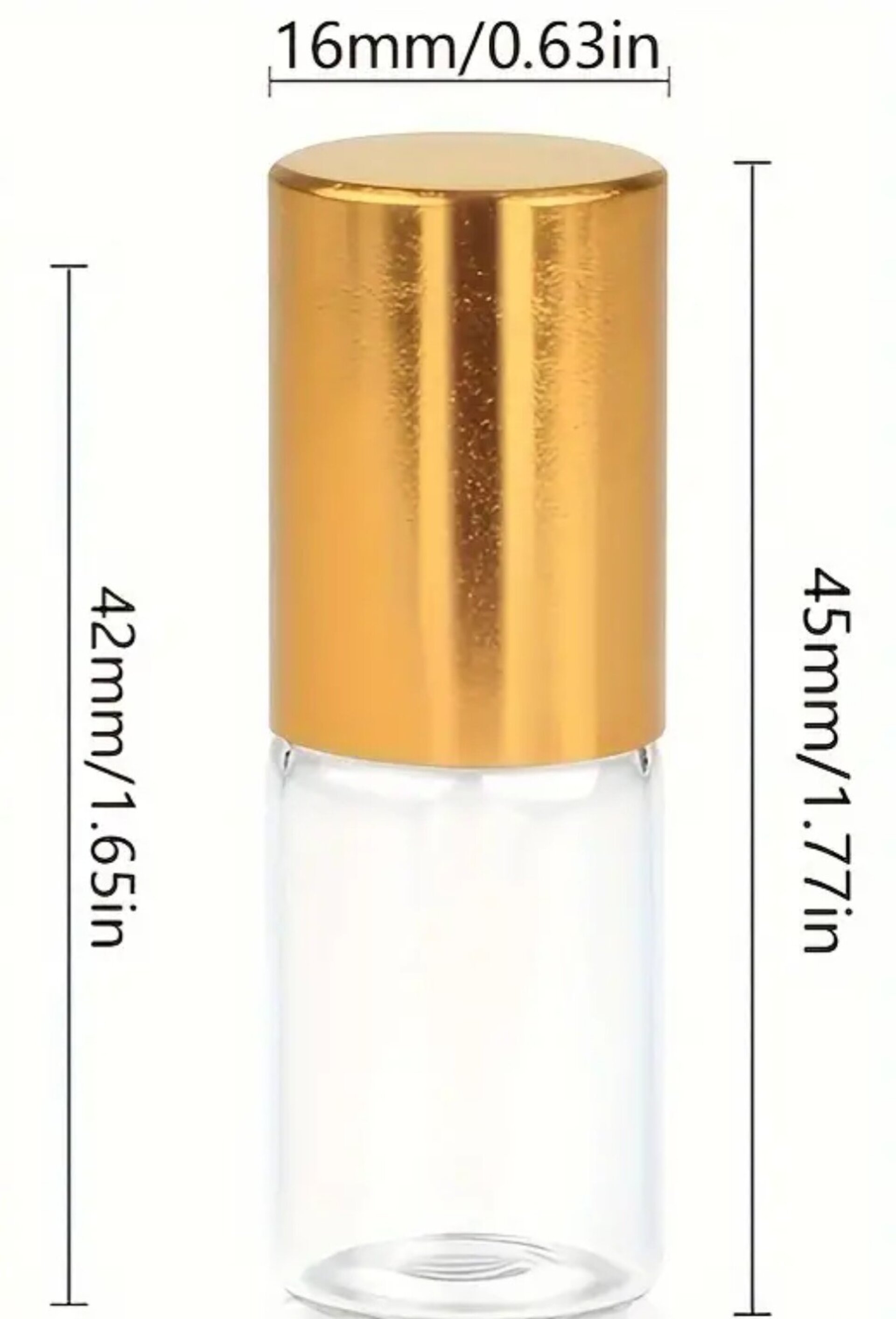 Envase Perfume 3ml Cristal transparente con bola - 5