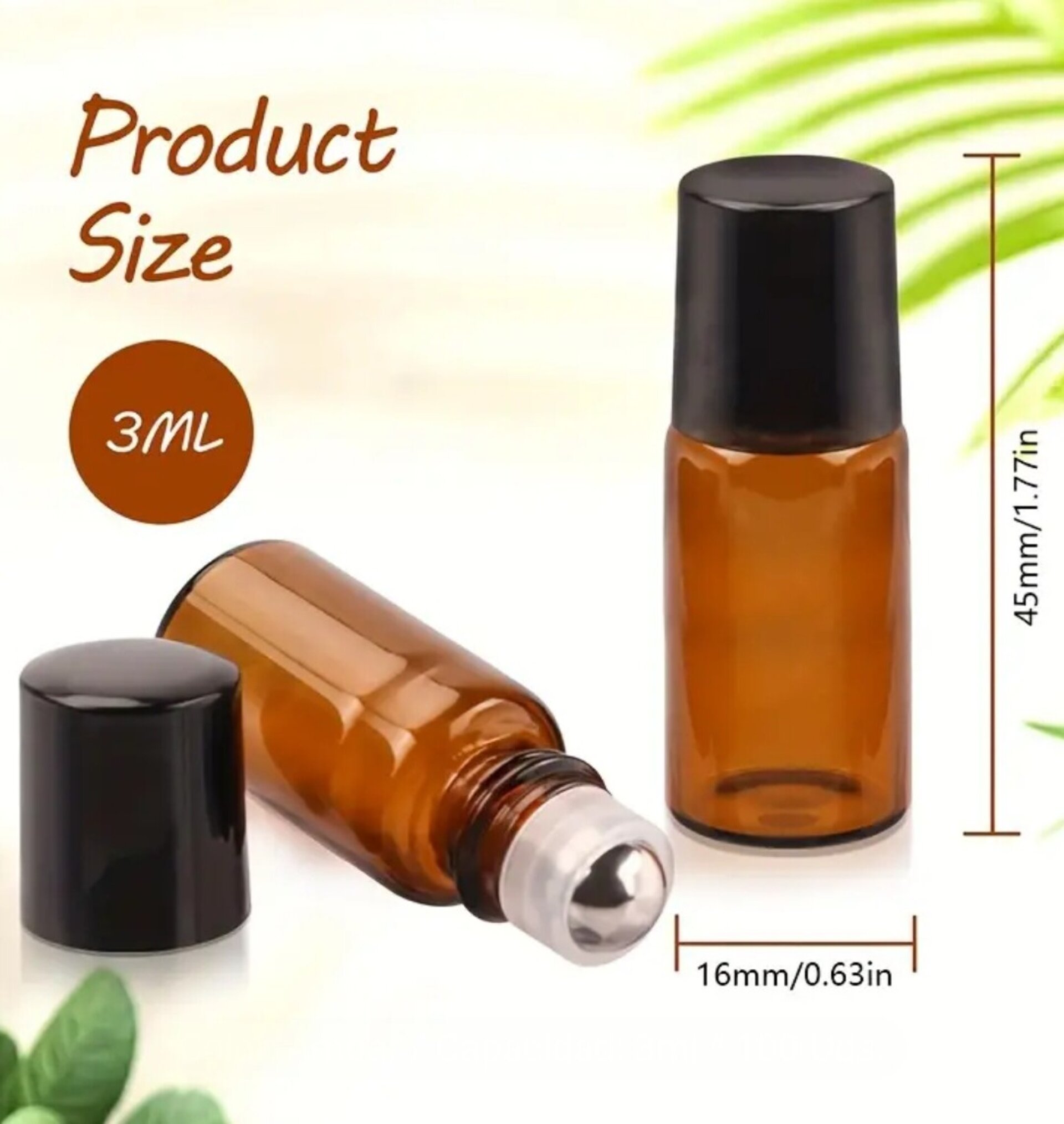 Envase Perfume 3ml Cristal marron con bola - 3