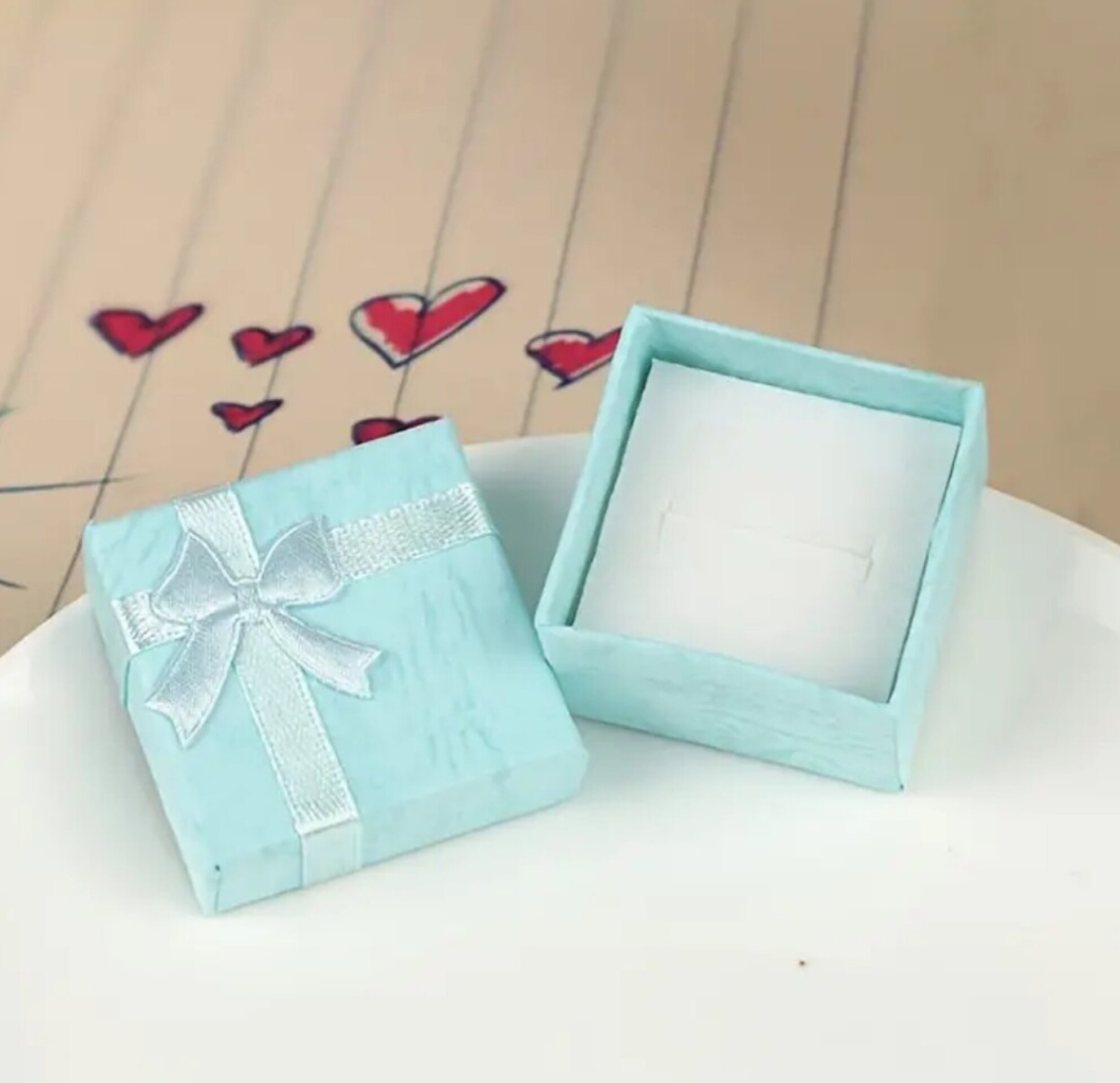 Caja Para Regalos Turquesa Lazo - 4