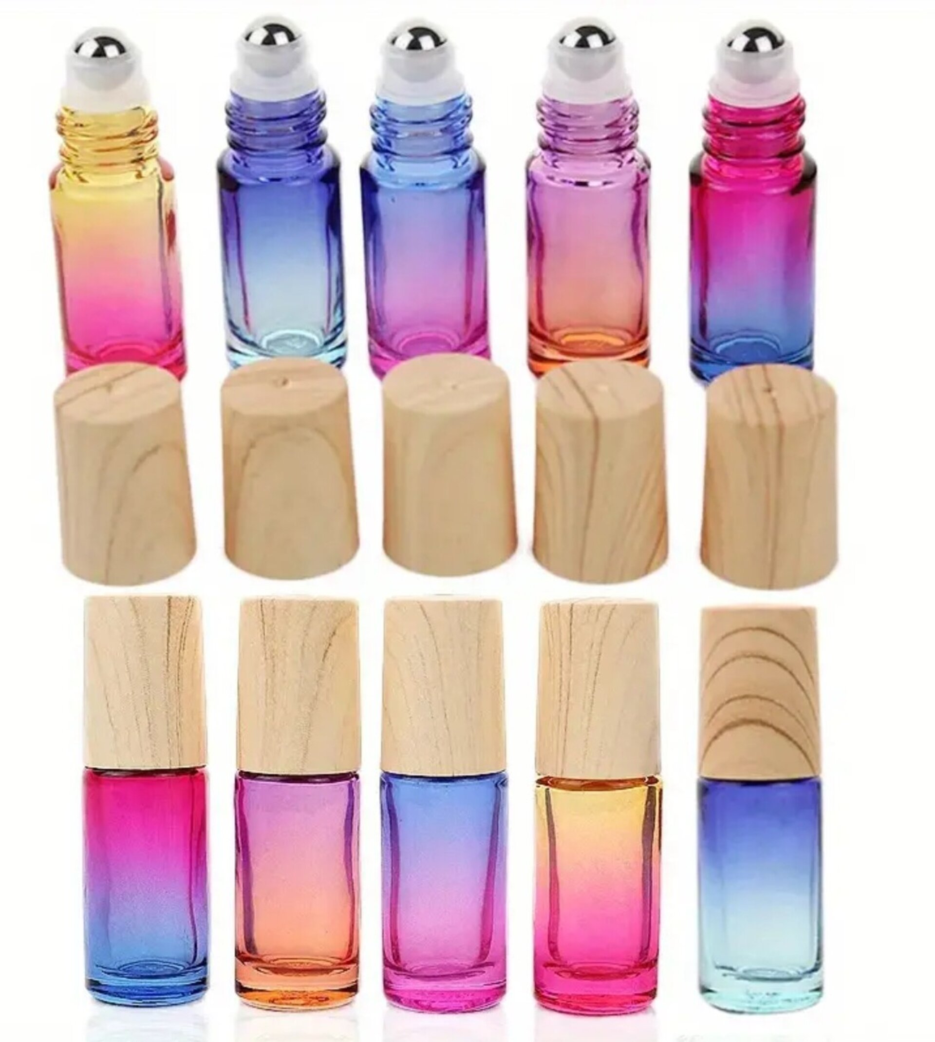 Envase Perfume 5mll Cristal Arcoiris con bola - 4