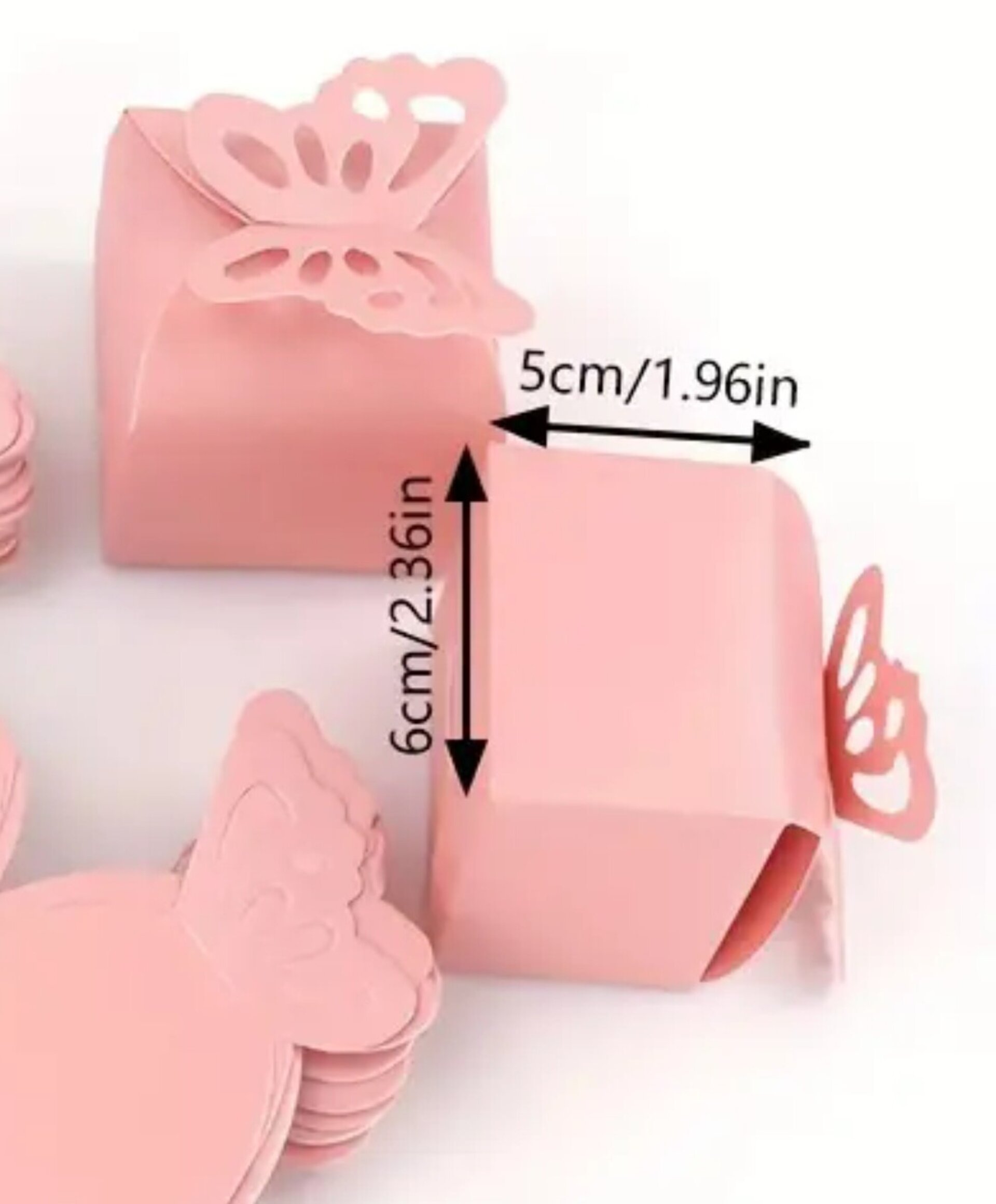 Caja Para Regalos Lazo 6x6x5 Rosa - 2