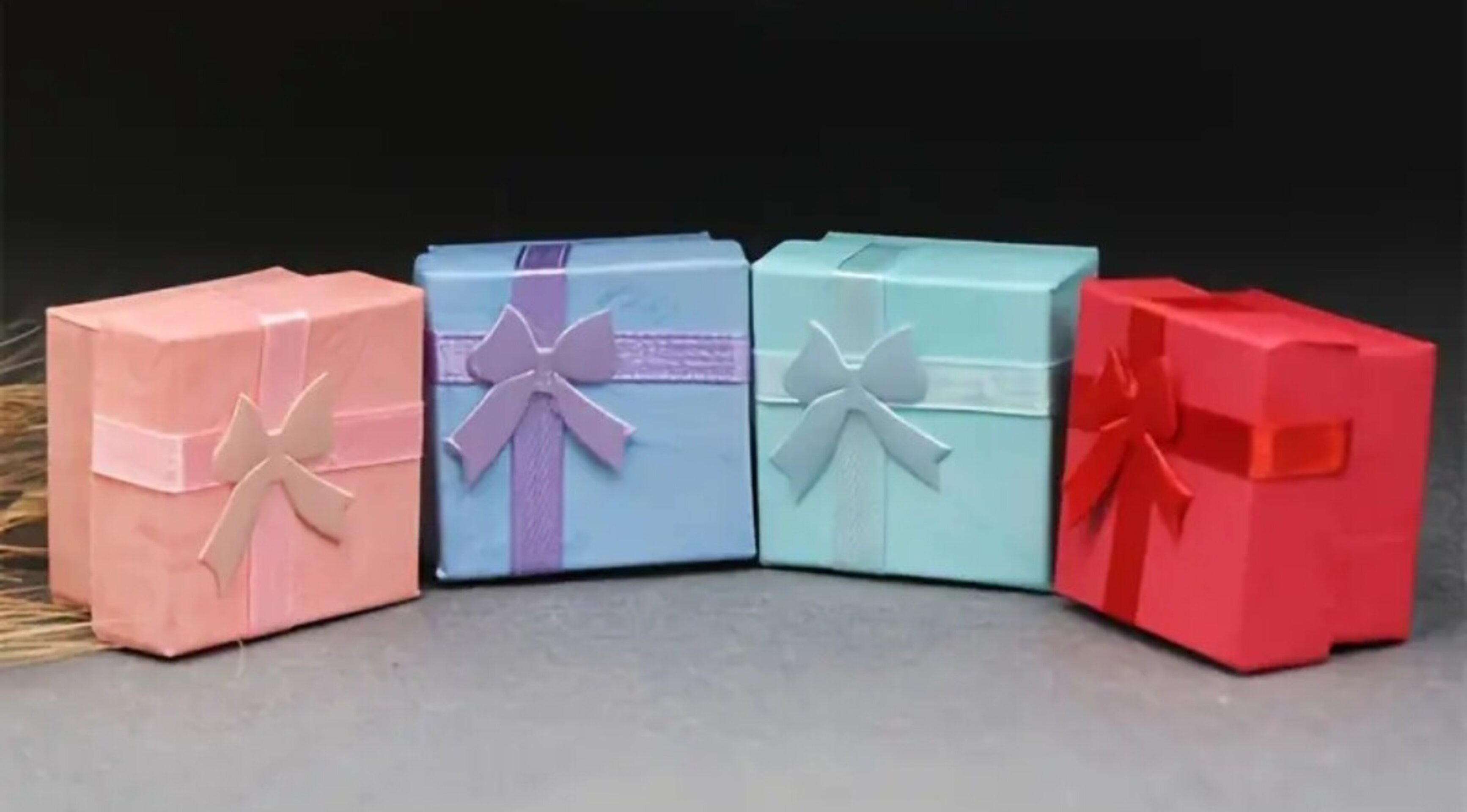 Caja Para Regalos Turquesa Lazo - 3