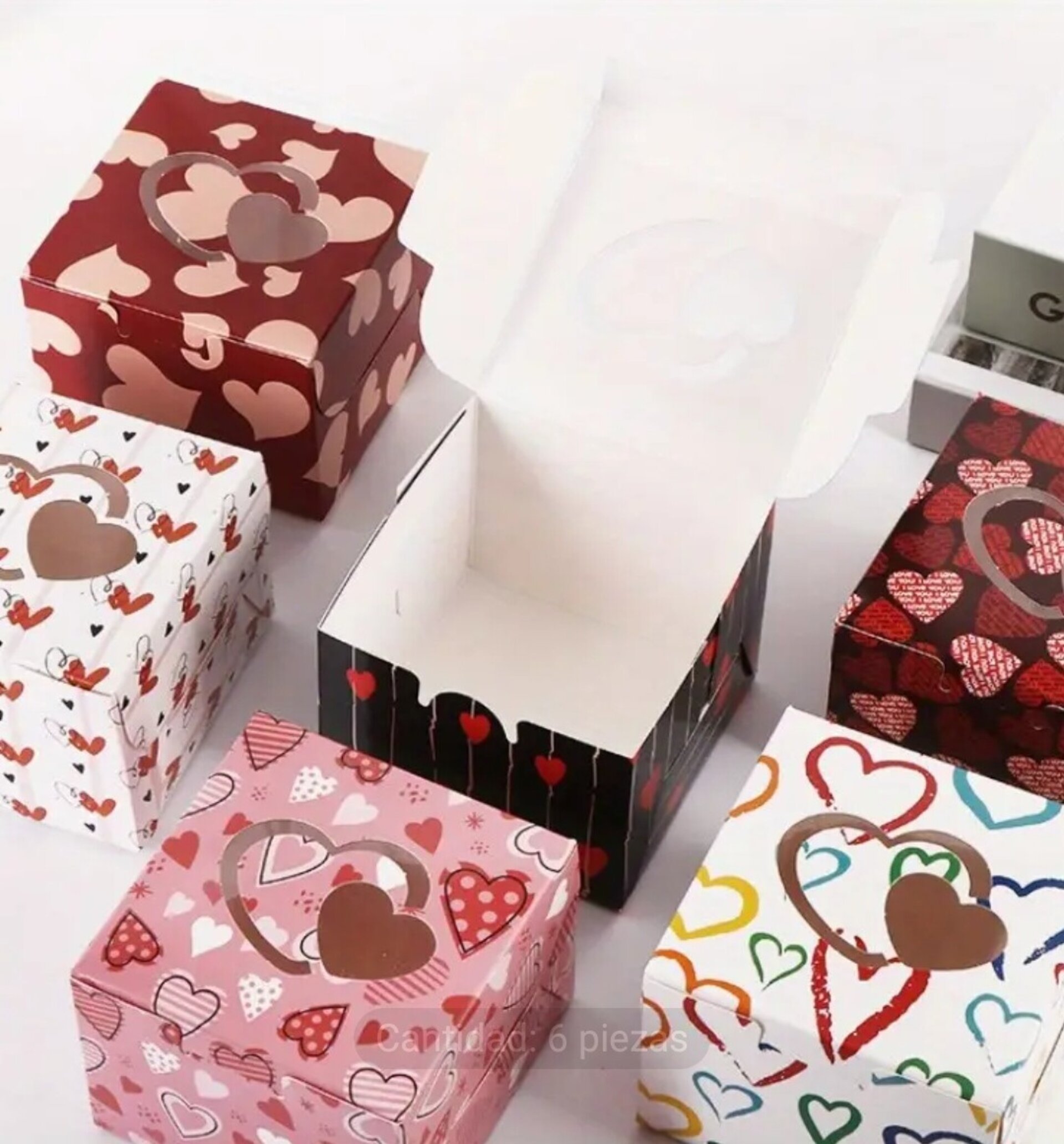 Caja Para Regalos Corazón 10x10x10 Hueso - 2