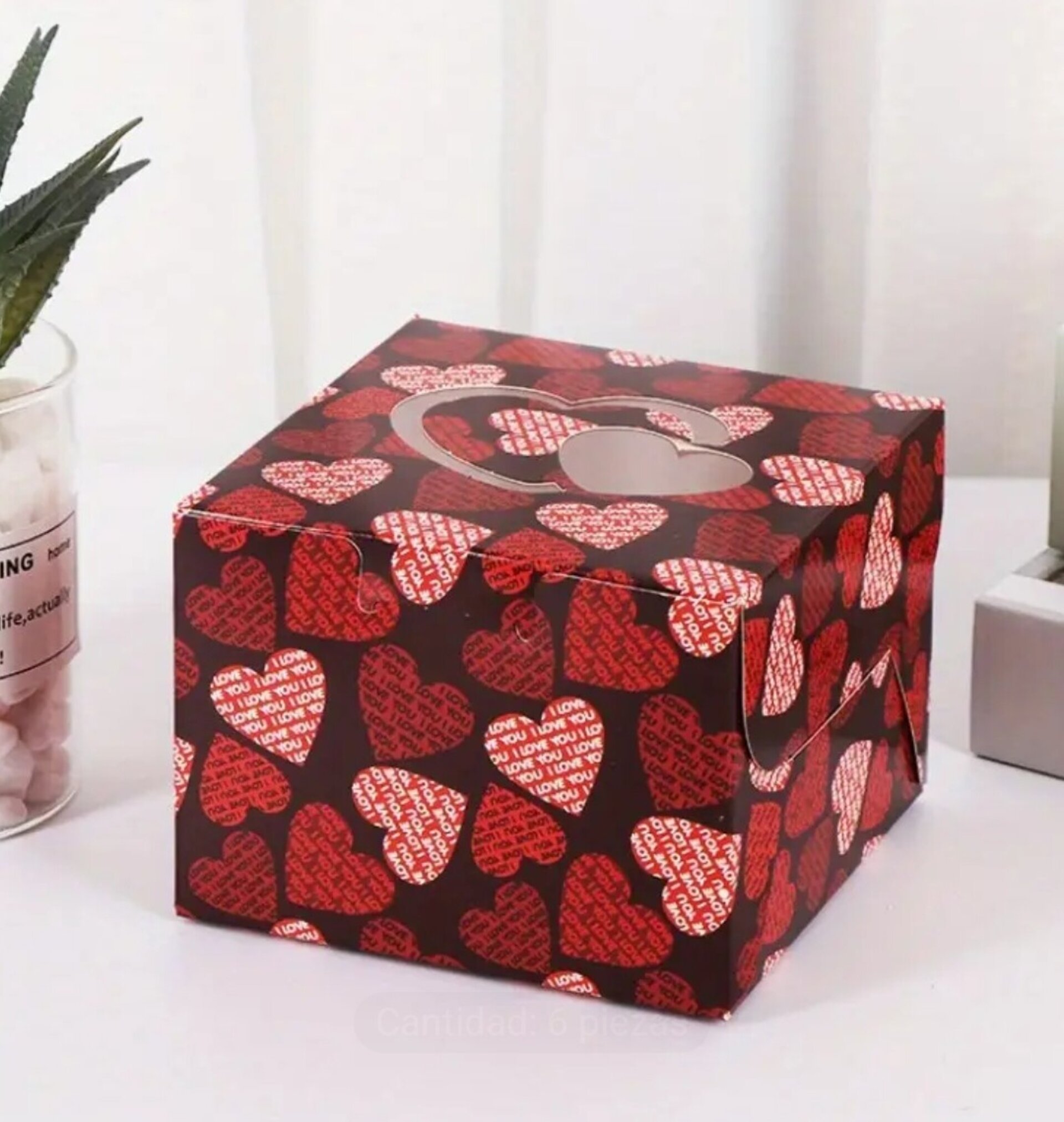 Caja Para Regalos Corazón 10x10x10 Sangre - 4