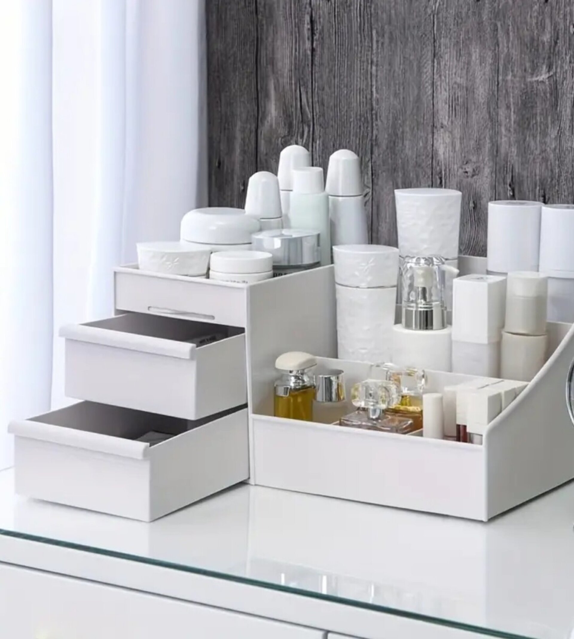 Organizador Doble Con Cajones  Blanco - 4