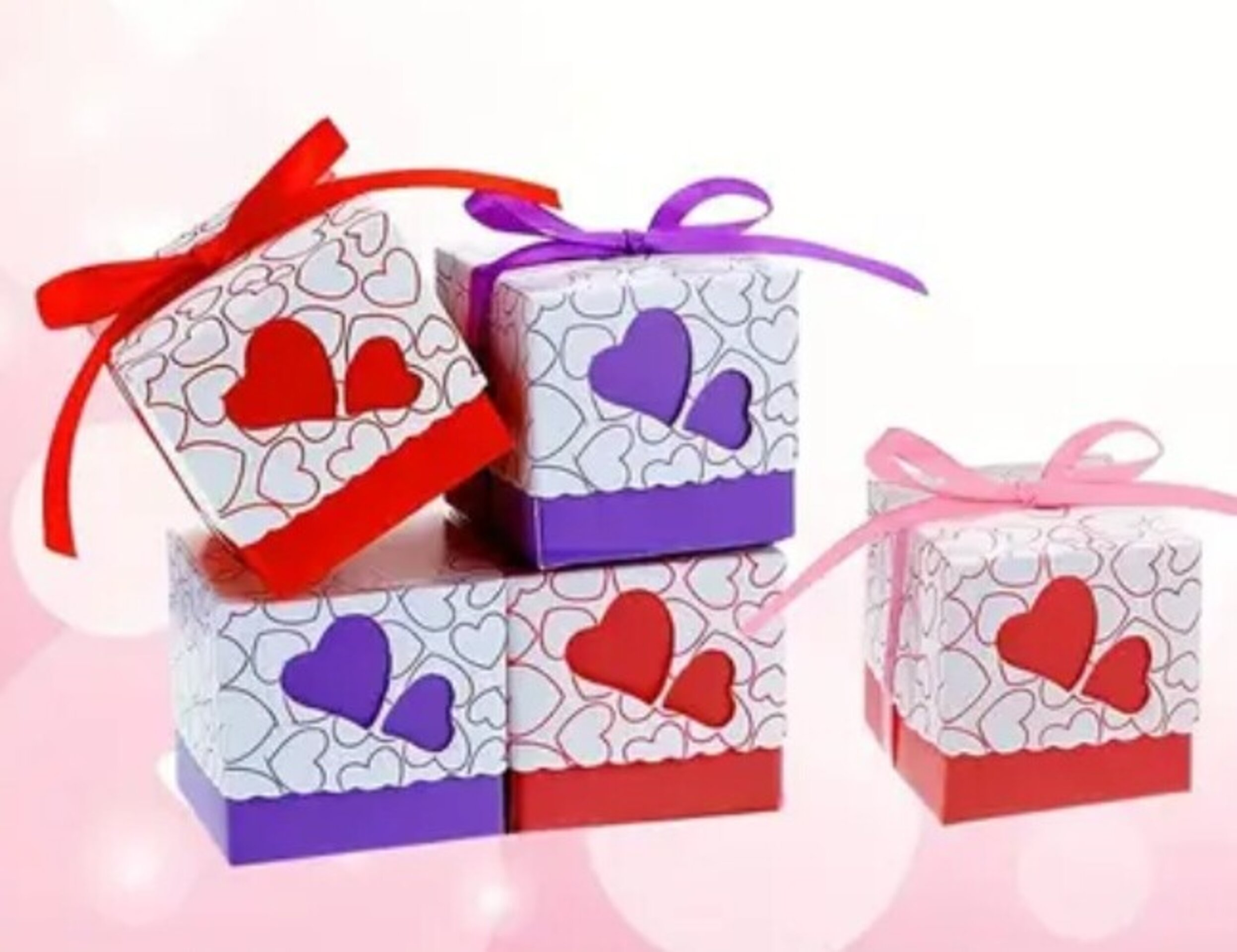 Caja Para Regalos Corazon 52x52x50 Rojo - 2