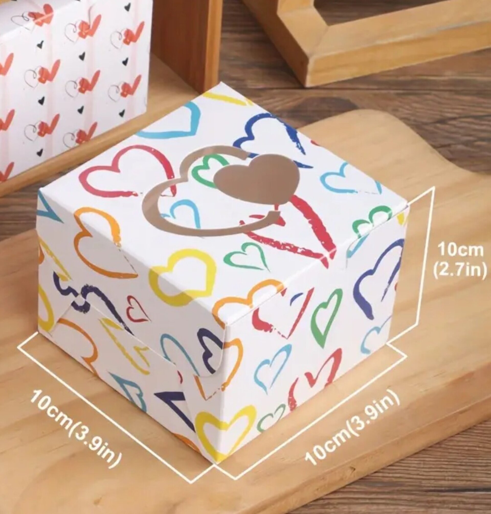 Caja Para Regalos Corazón 10x10x10 Blanca - 8