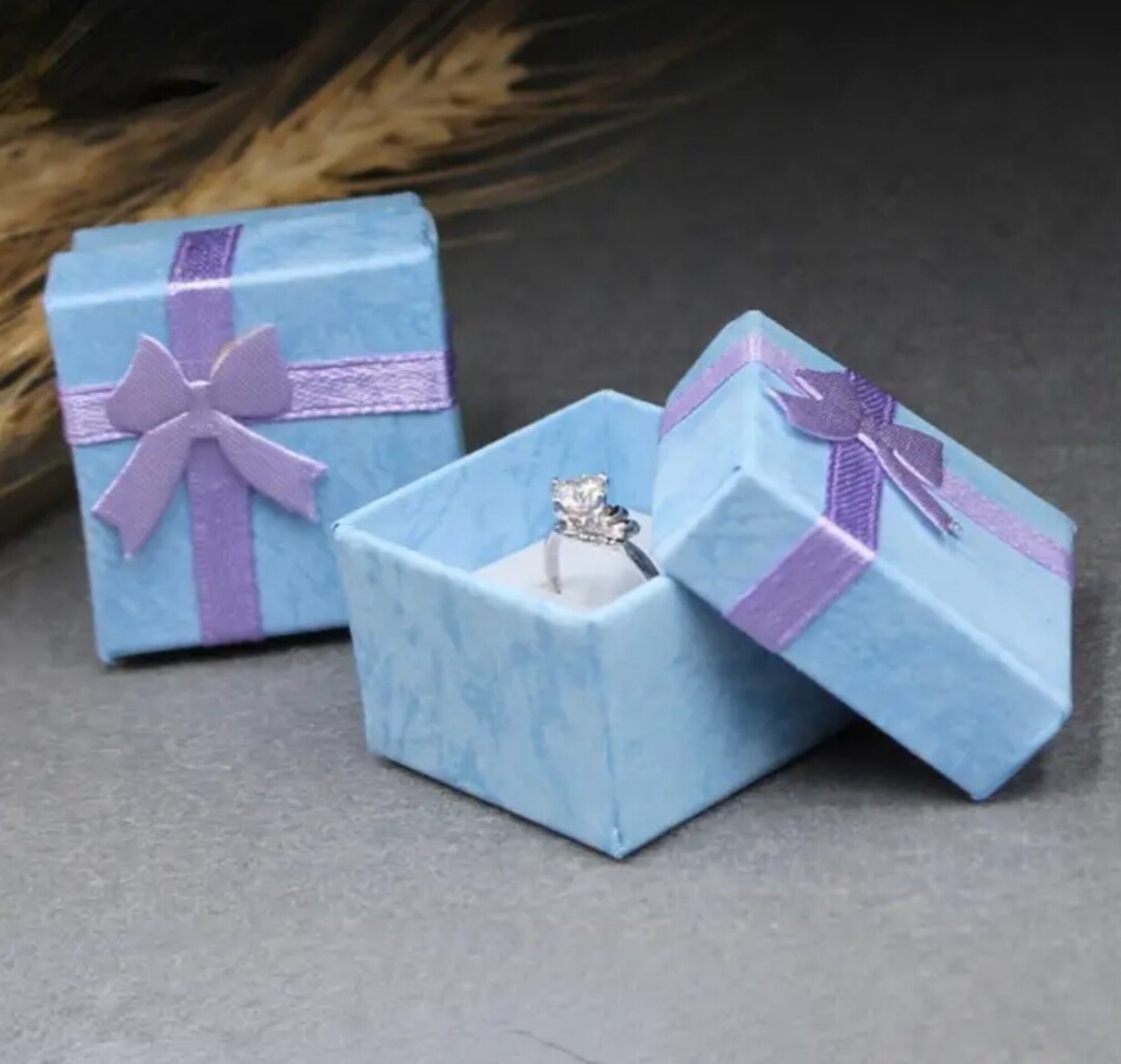 Caja Para Regalos Azul Lazo - 7