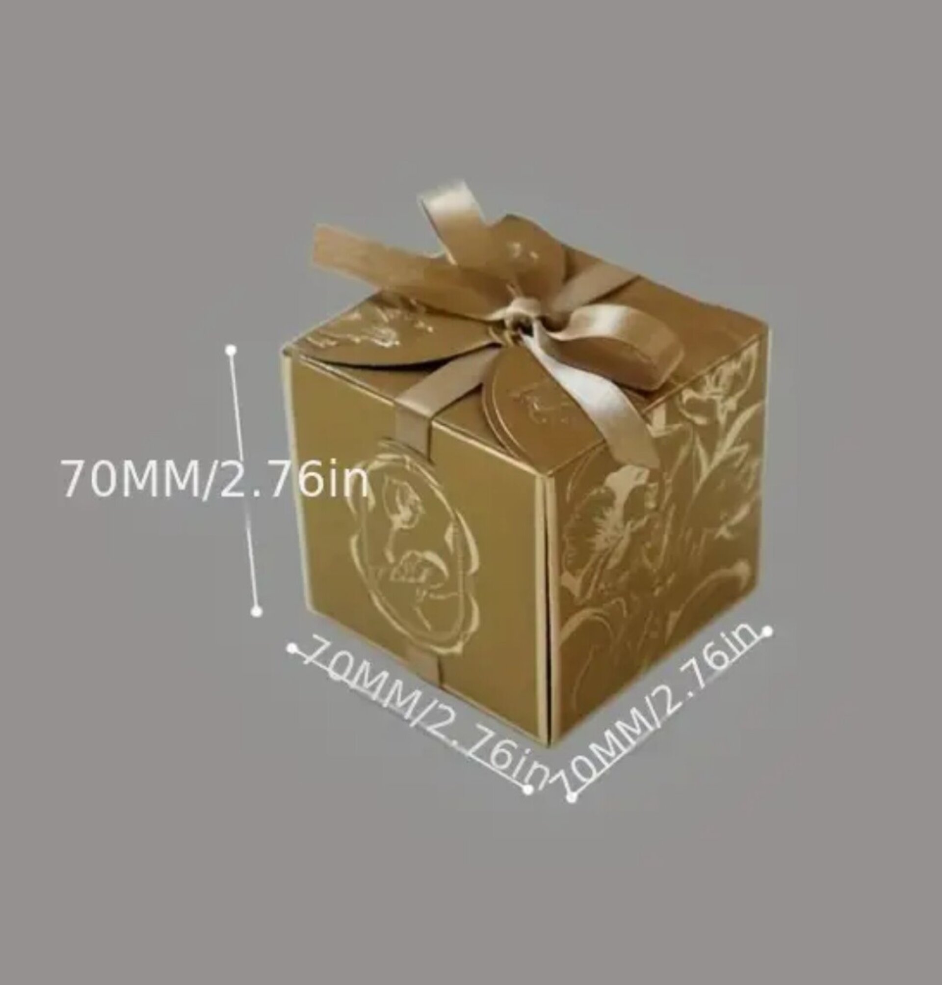 Caja Para Regalos 7x7x7 Dorada - 1