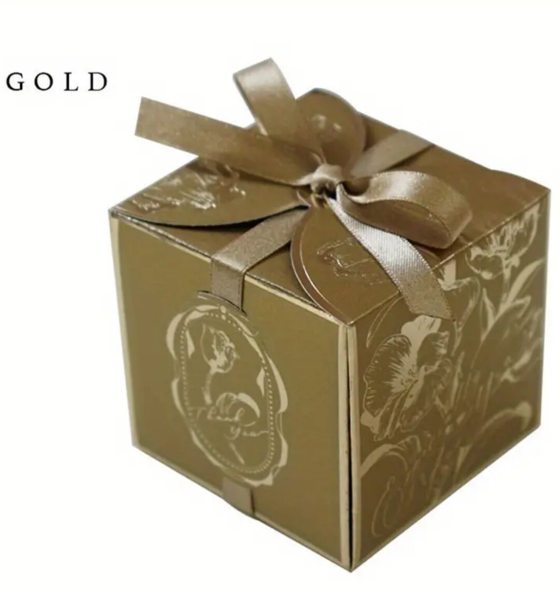 Caja Para Regalos 7x7x7 Dorada - 5