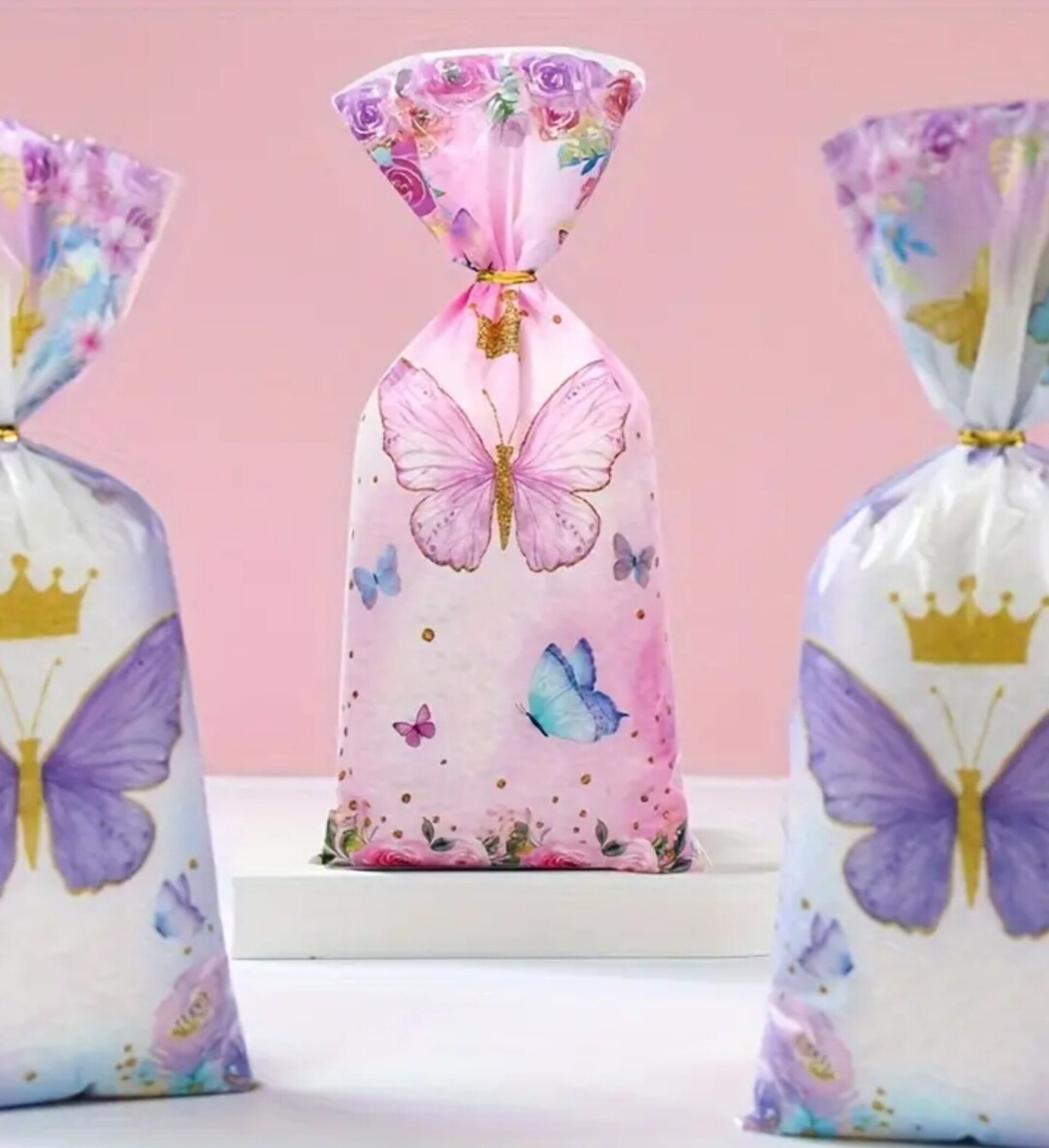 Bolsa Redonda Mariposa Rosa 125x27 - 4