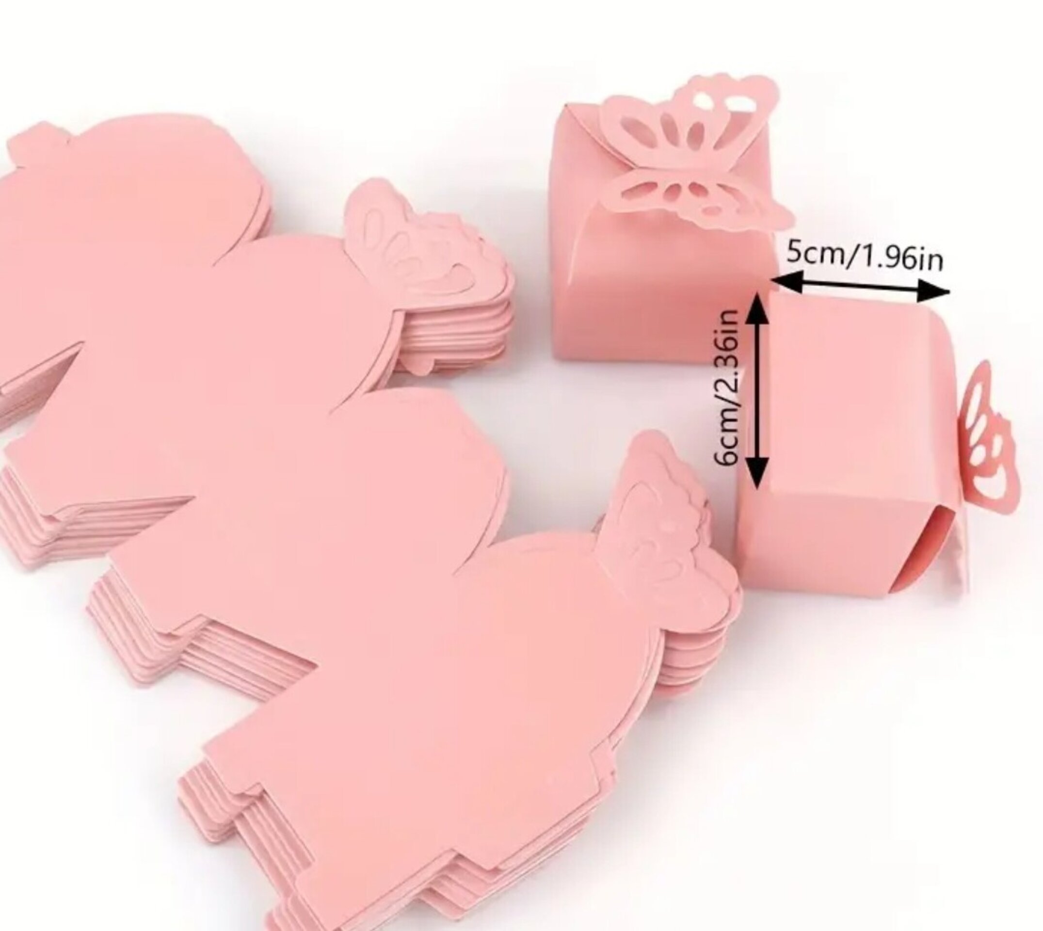 Caja Para Regalos Lazo 6x6x5 Rosa - 4