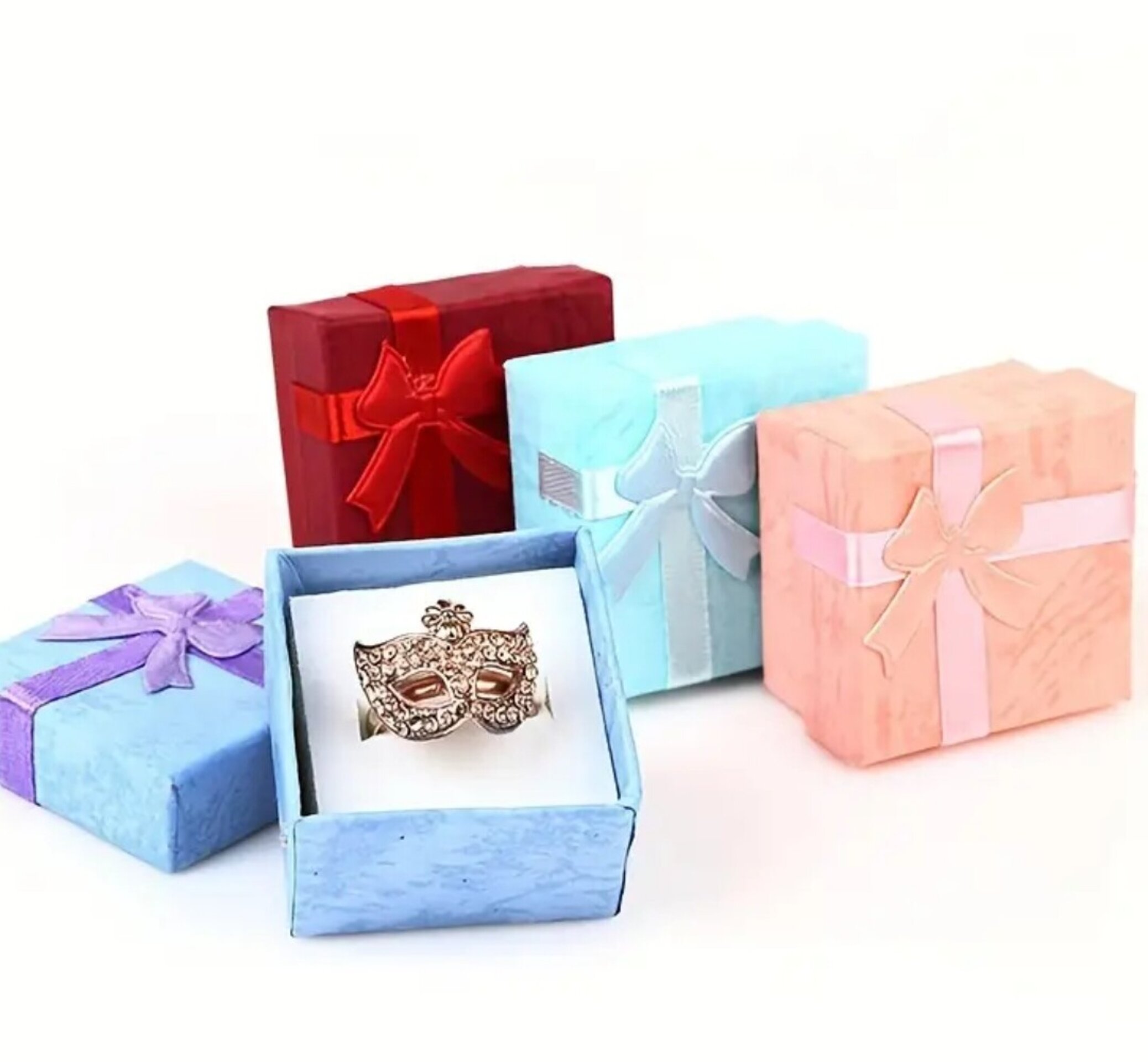 Caja Para Regalos Azul Lazo - 5