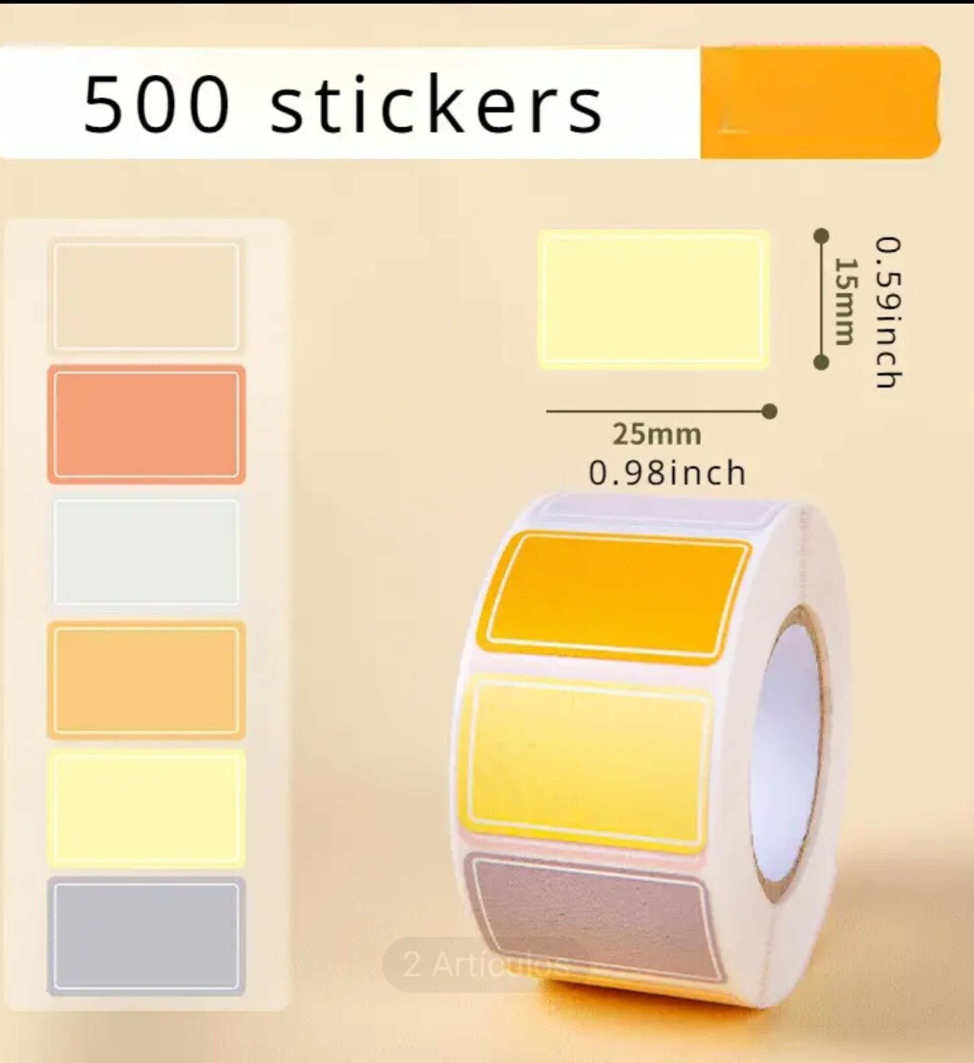 Pegatinas Premium 5 Unidades Color Pastel - 2