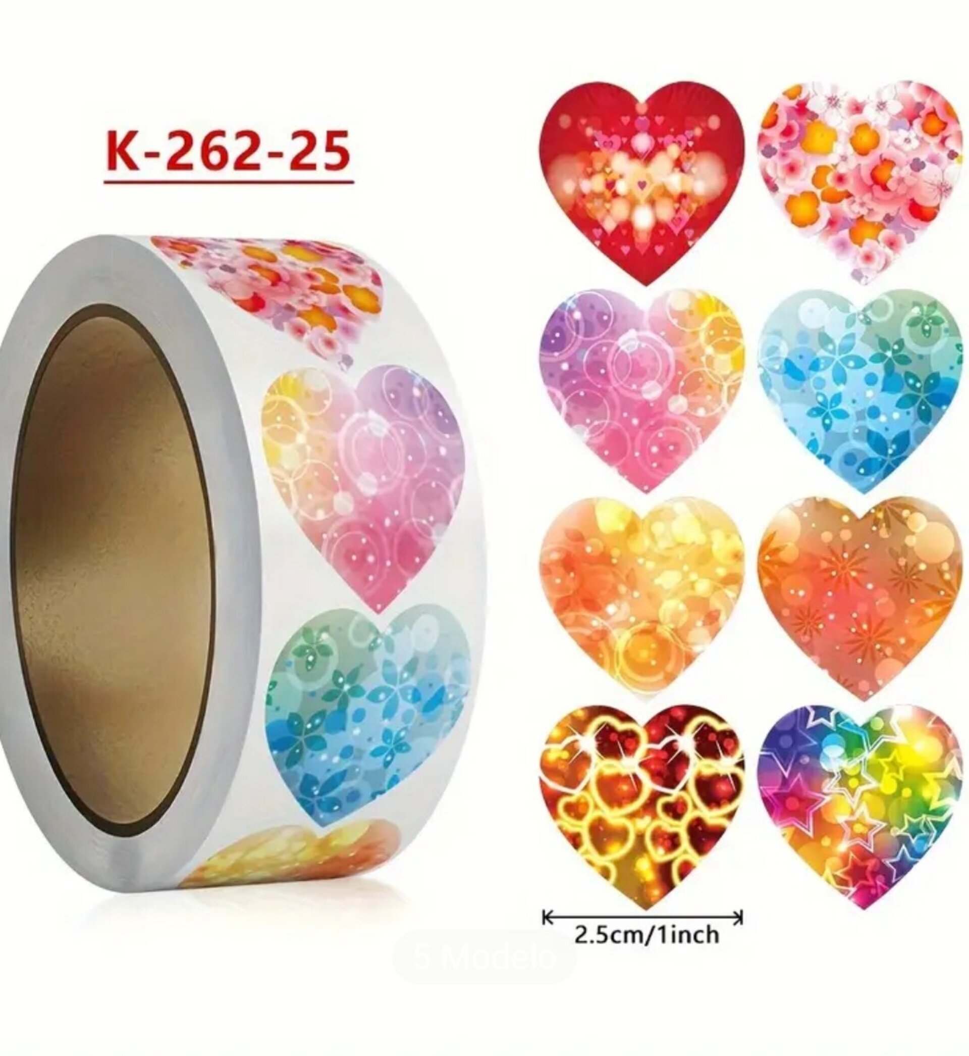 Pegatinas Premium 10 Unidades Corazon Rosita - 1