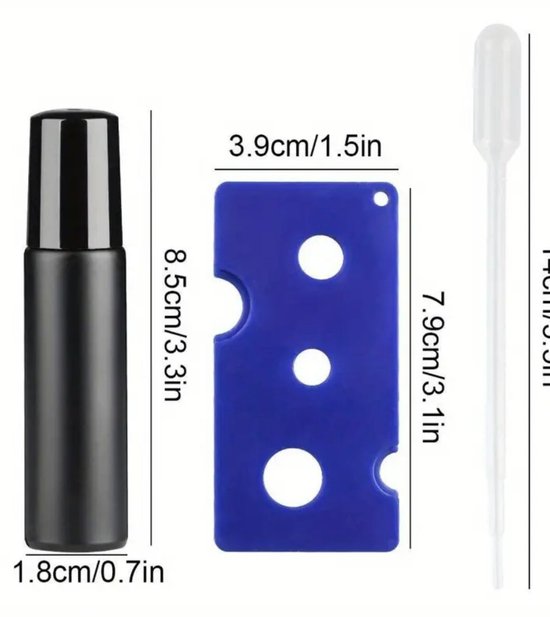 Envase Perfume 10mll Cristal negro con bola - 2