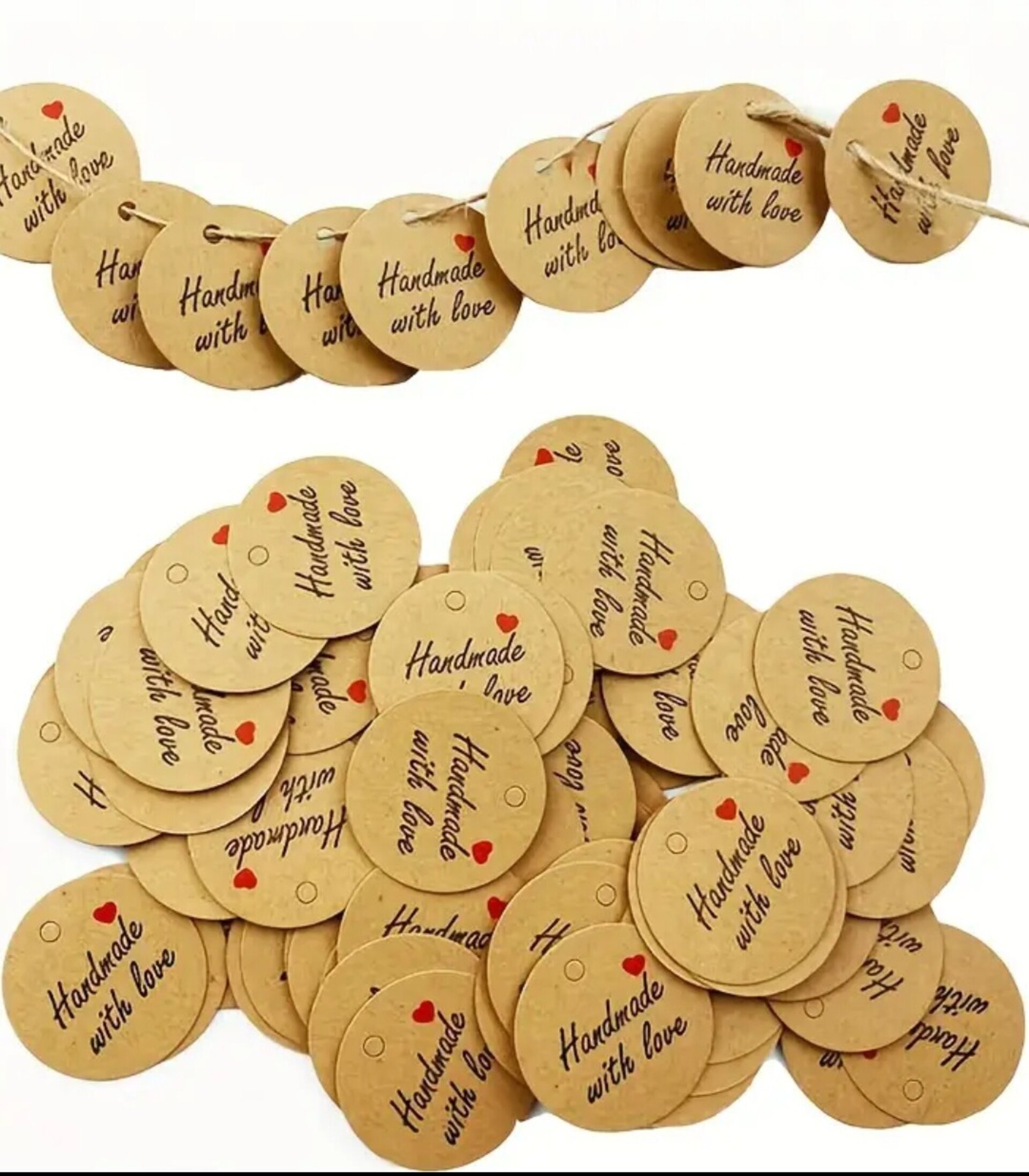 Etiqueta Marron Más Cuerda Handmade - 2