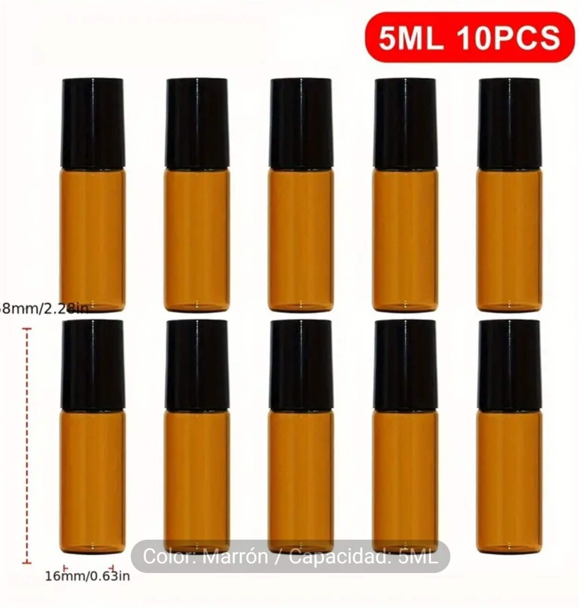 Envase Perfume 10mll Cristal marron con bola - 3