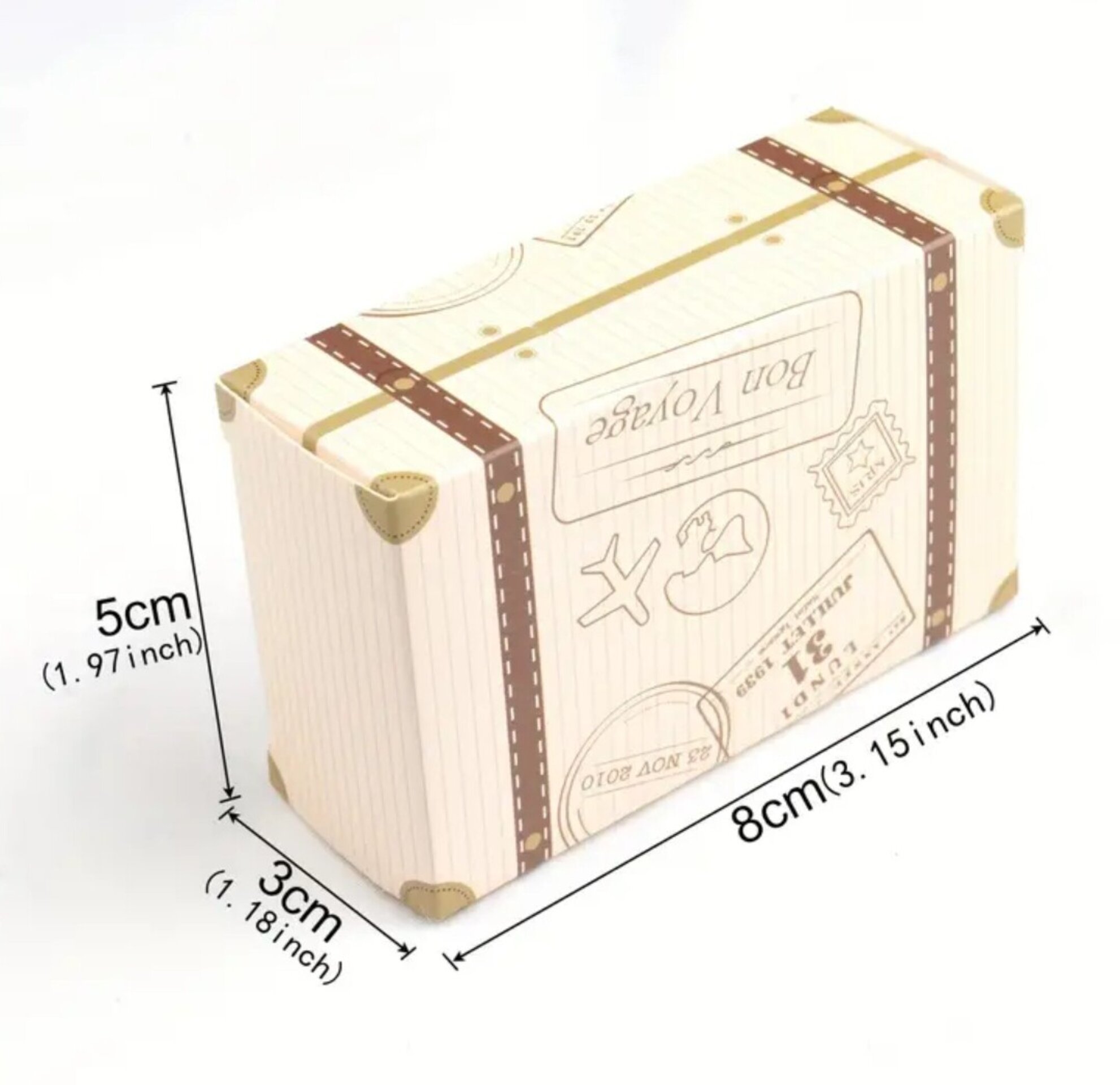 Caja Para Regalos Maleta 8x5x3 Tierra - 1