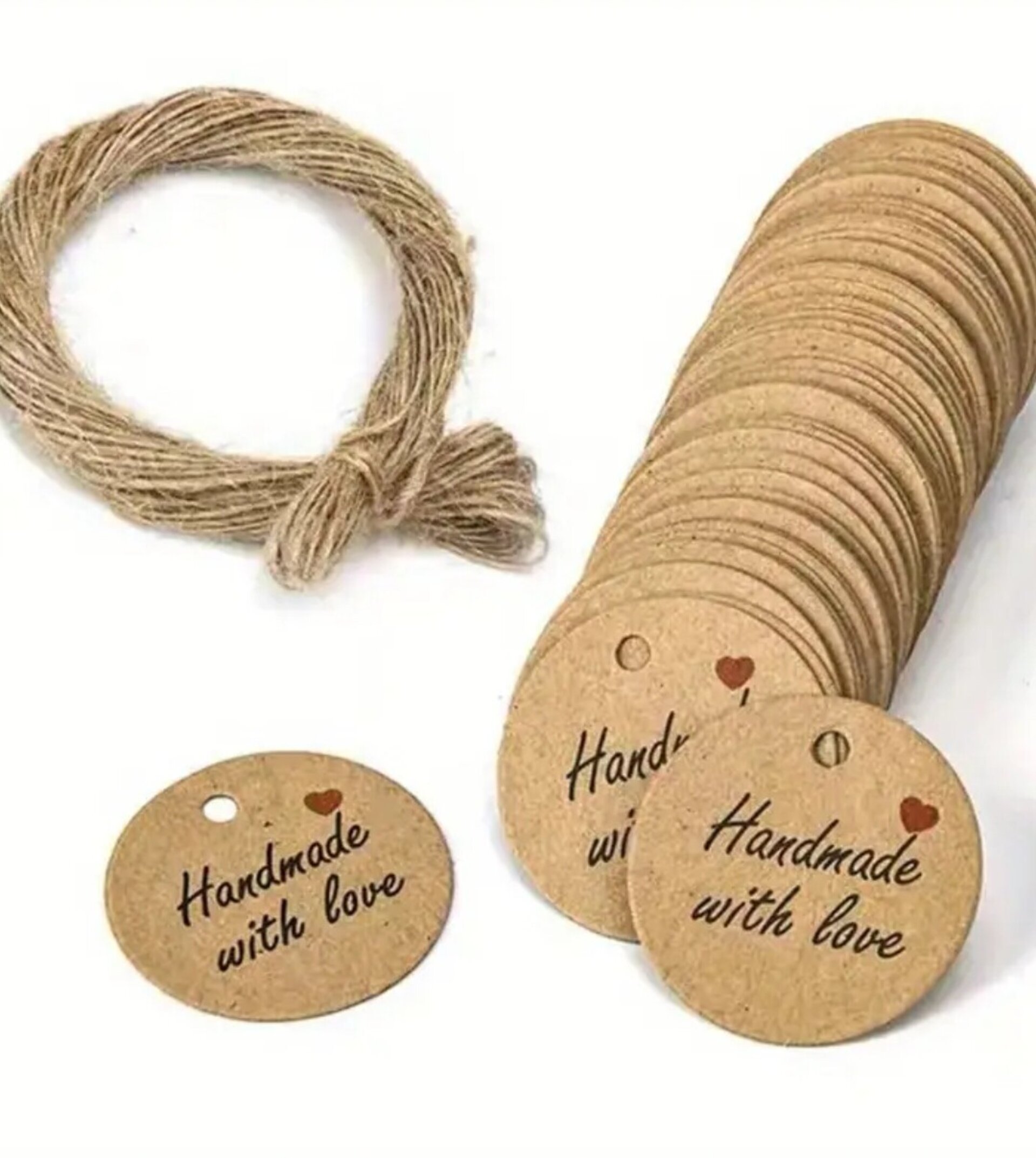 Etiqueta Marron Más Cuerda Handmade - 4