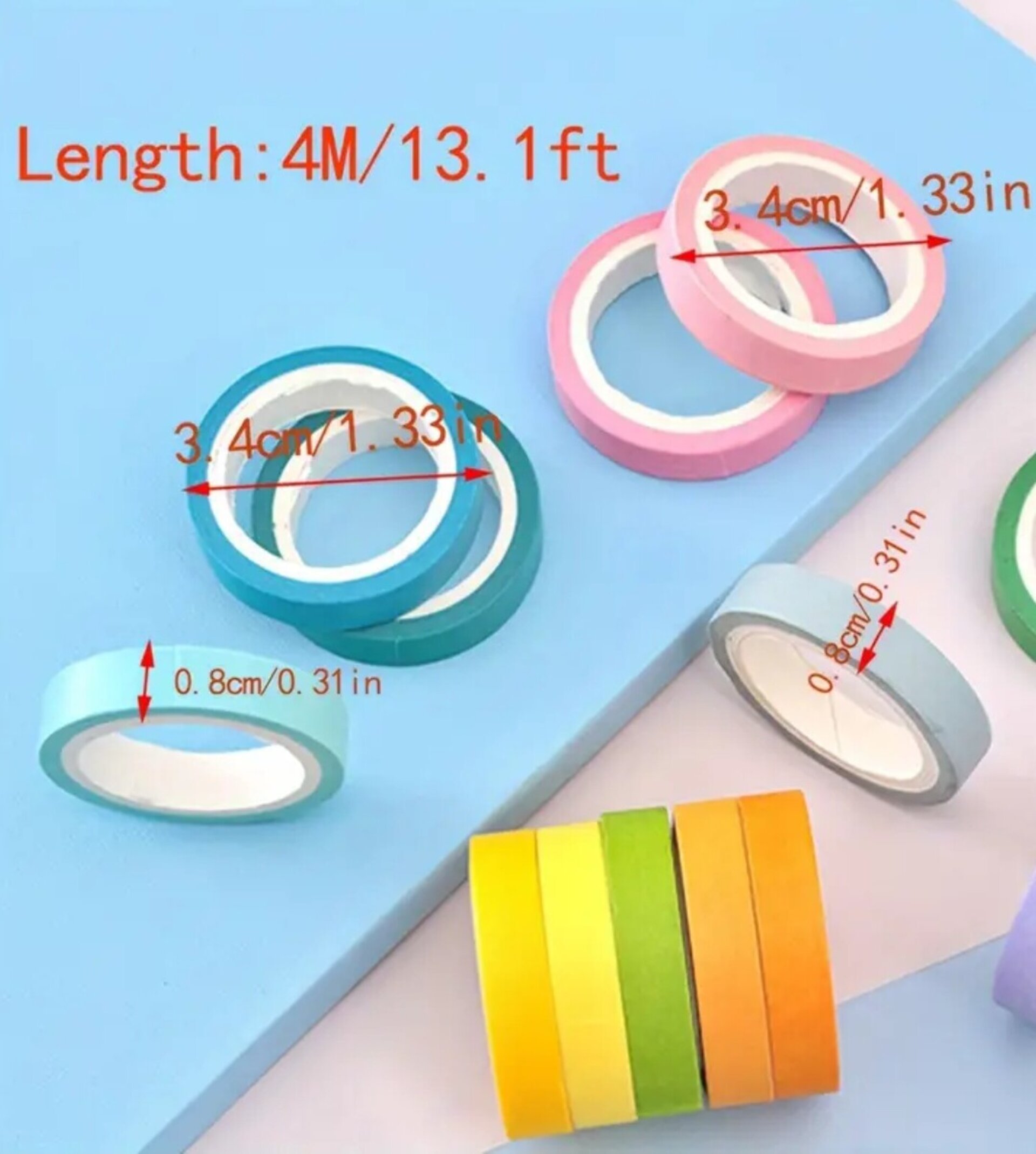 Rollo De Cinta Adhesiva Colores 4 M - 2