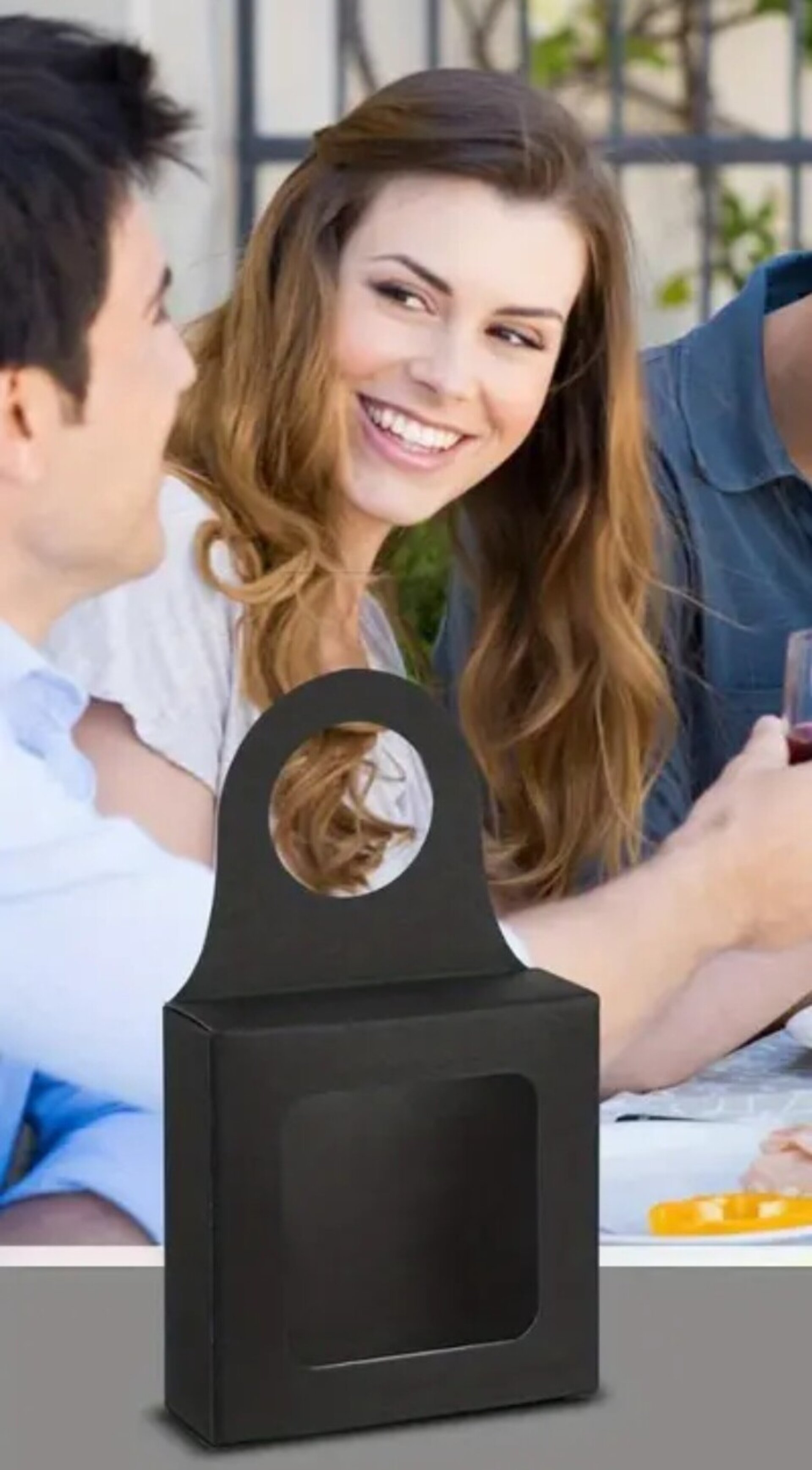 Caja Para Regalos Colgante 9x9x3 Negra - 3