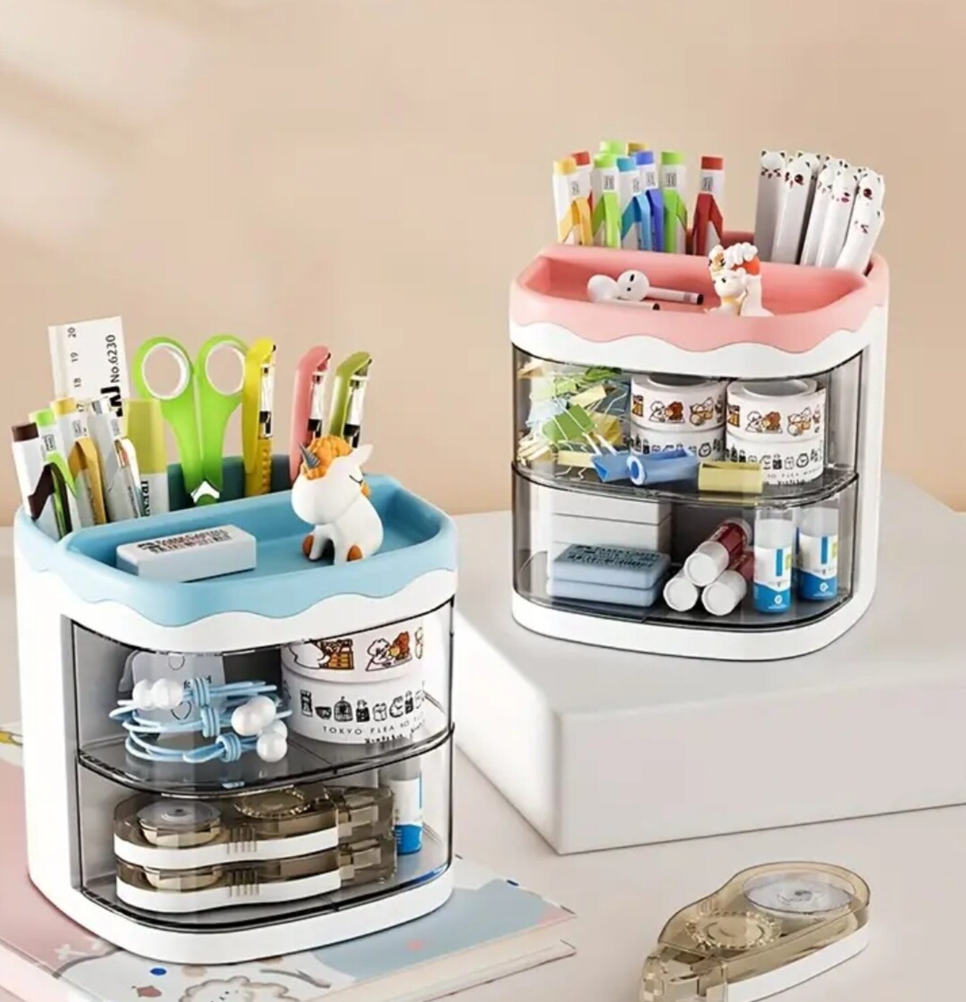 Organizador Deluxe Con Cajones  Azul - 5