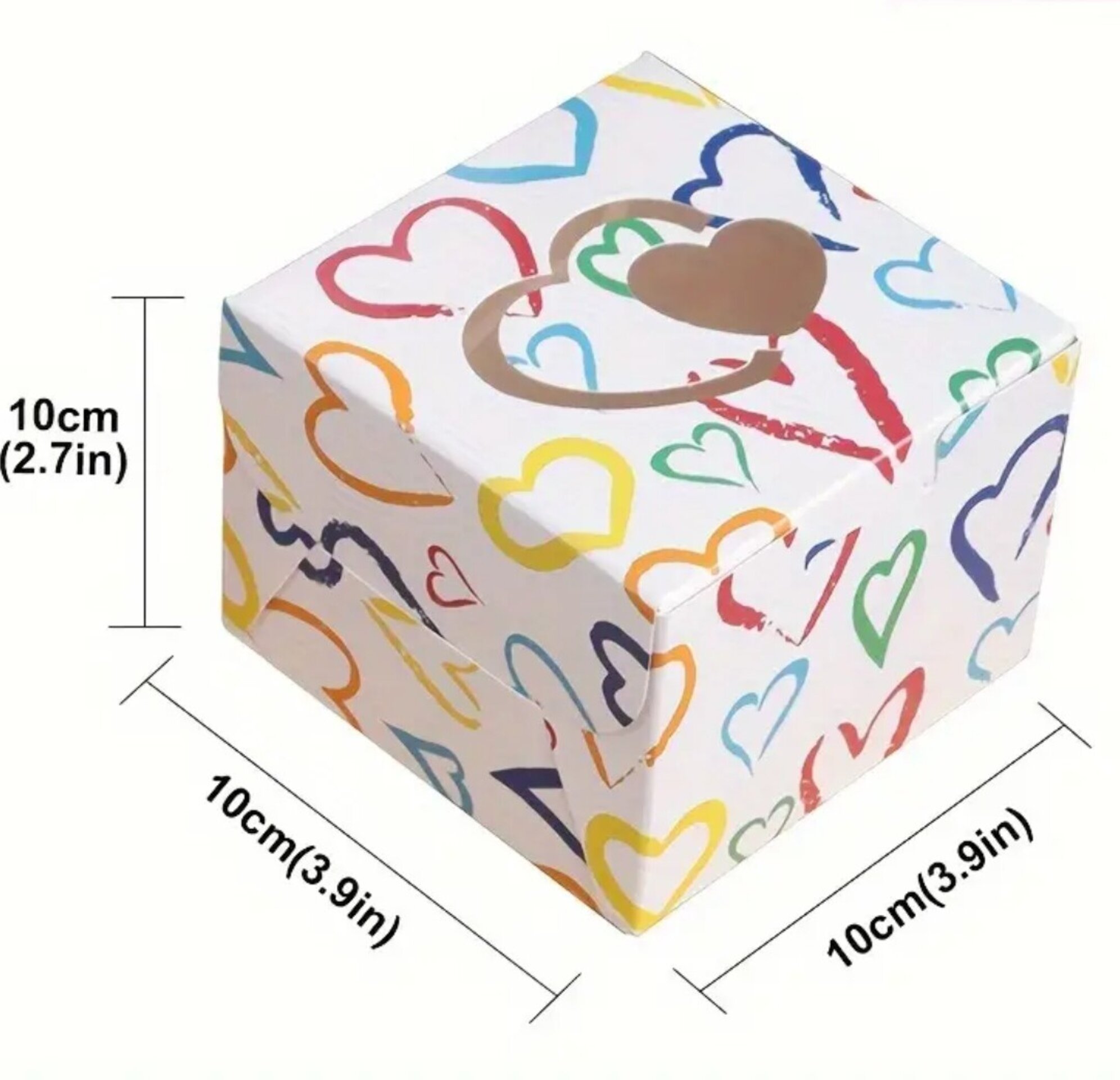 Caja Para Regalos Corazón 10x10x10 Blanca - 1